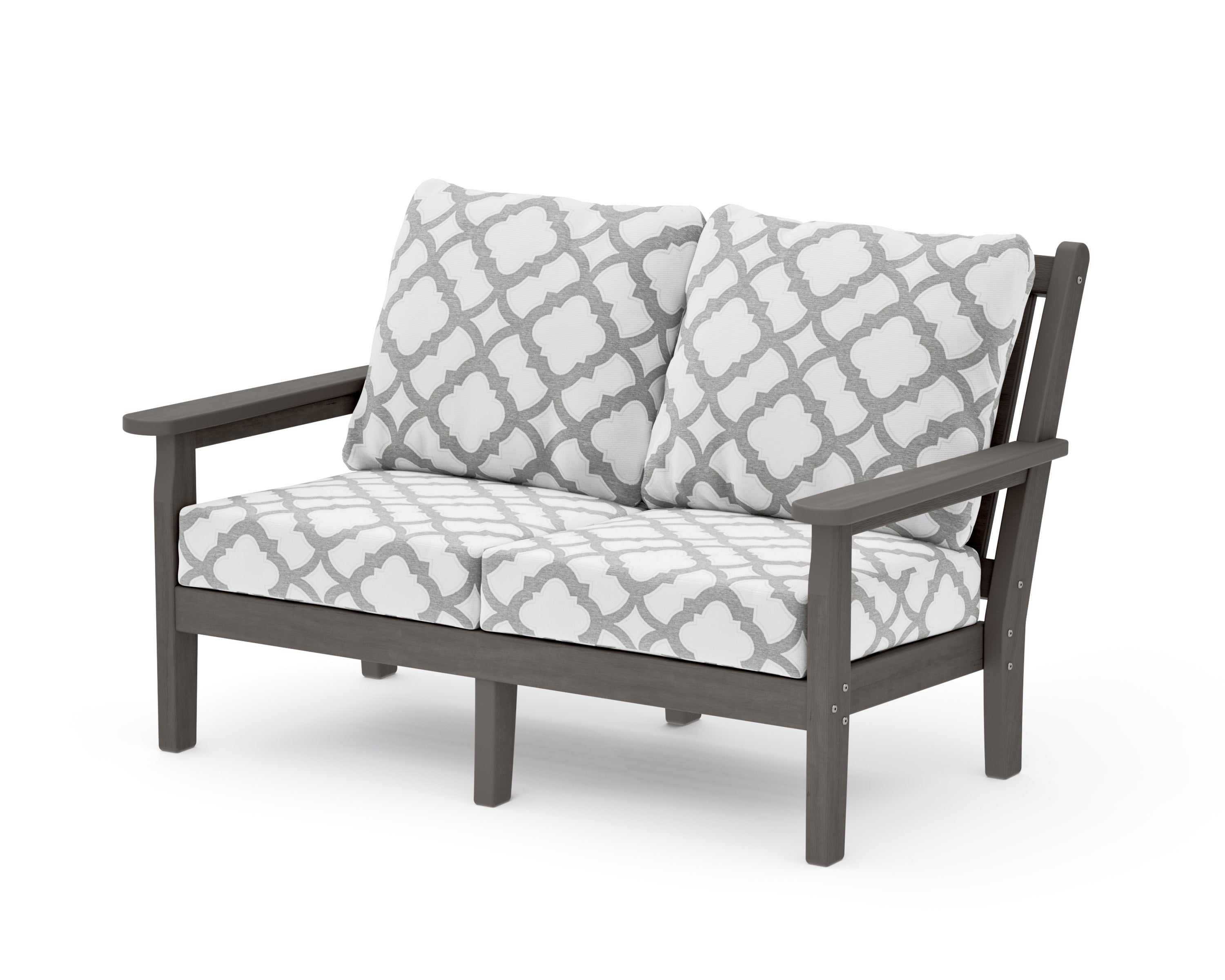 Chippendale Deep Seating Loveseat in Driftwood / Trellis Grey Mist