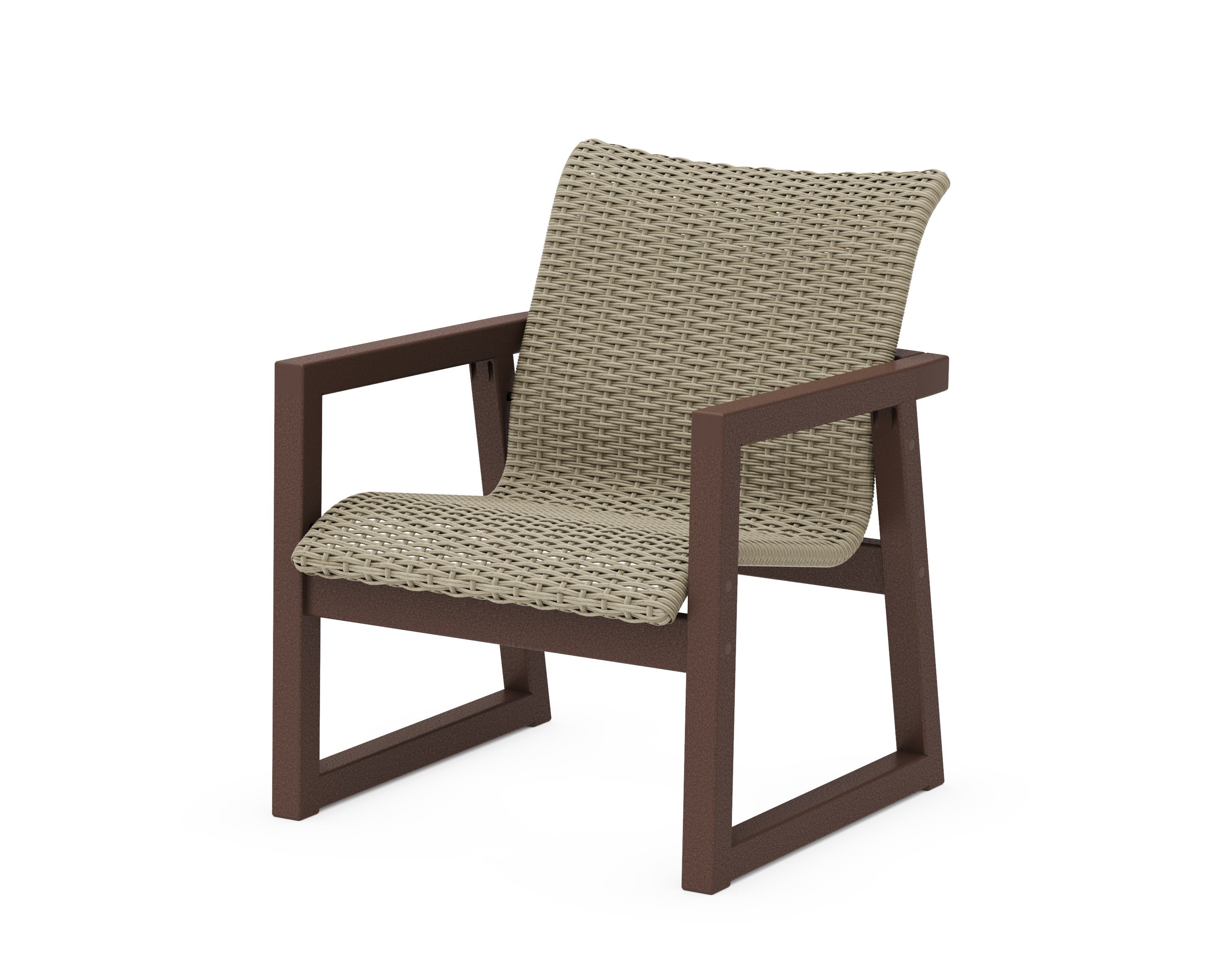 EDGE Woven Lounge Chair in Mahogany / Dune Grass