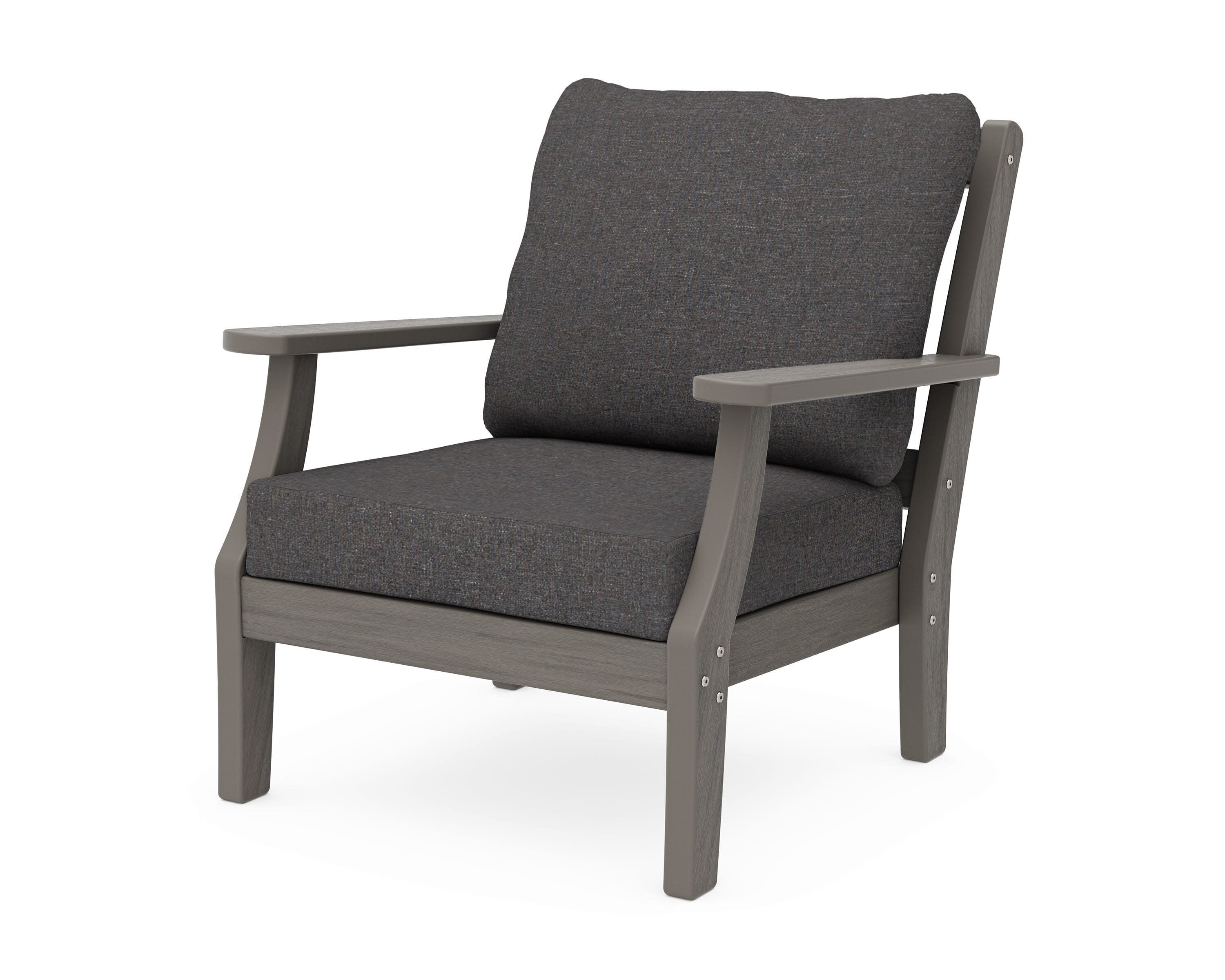 Chinoiserie Deep Seating Chair in Driftwood / Ash Charcoal
