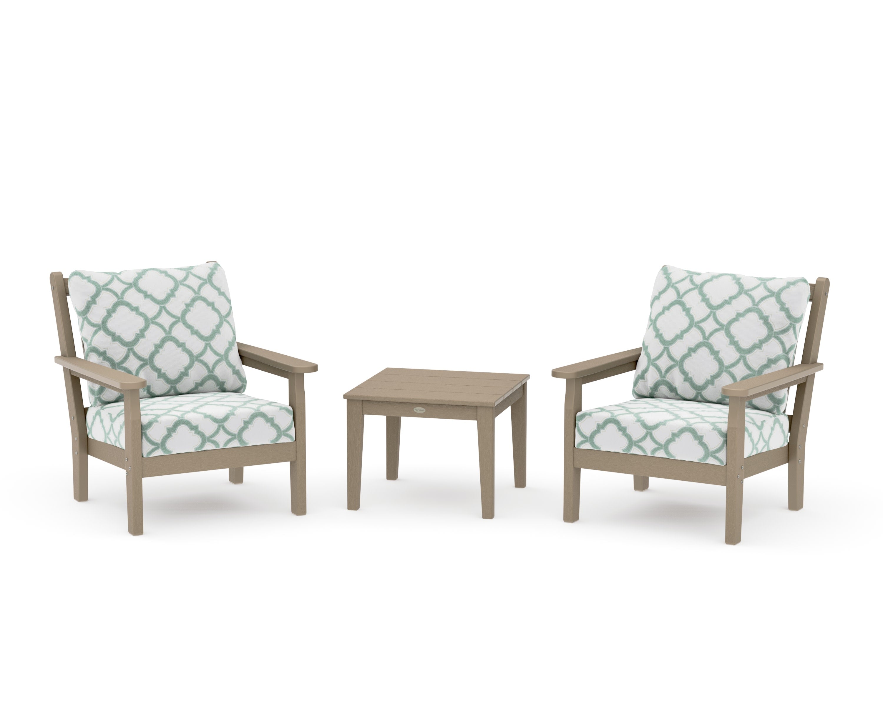 Chippendale 3-Piece Deep Seating Set in Vintage Sahara / Trellis Glacier Spa