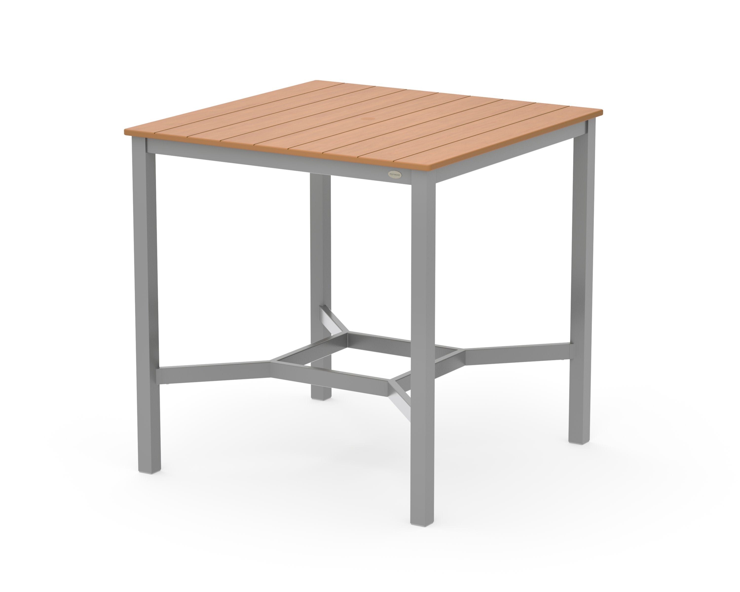 Main Street 42 x 42 Bar Table in Silver / Natural
