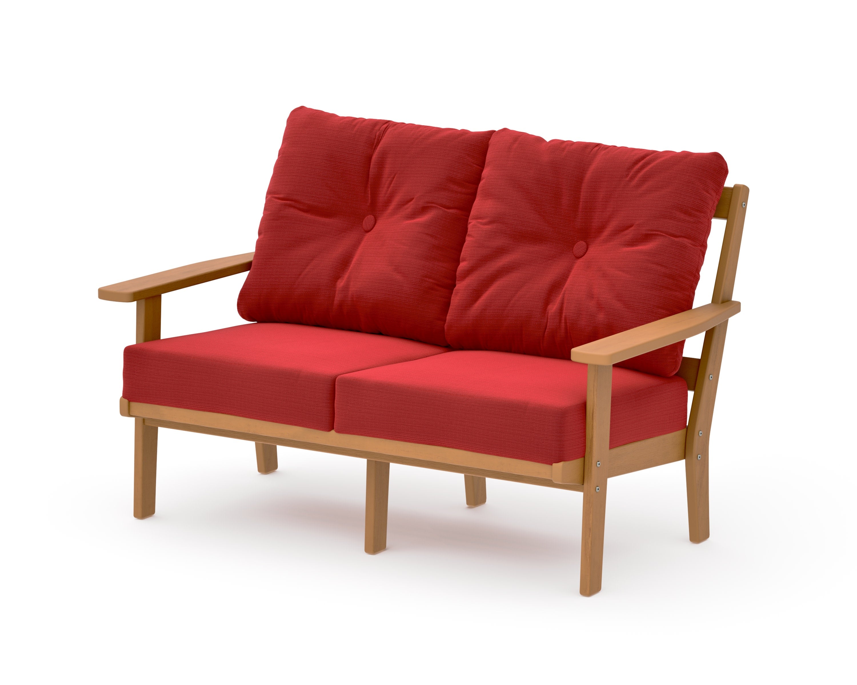 Oxford Deep SeatingLoveseat in Natural / Crimson Linen