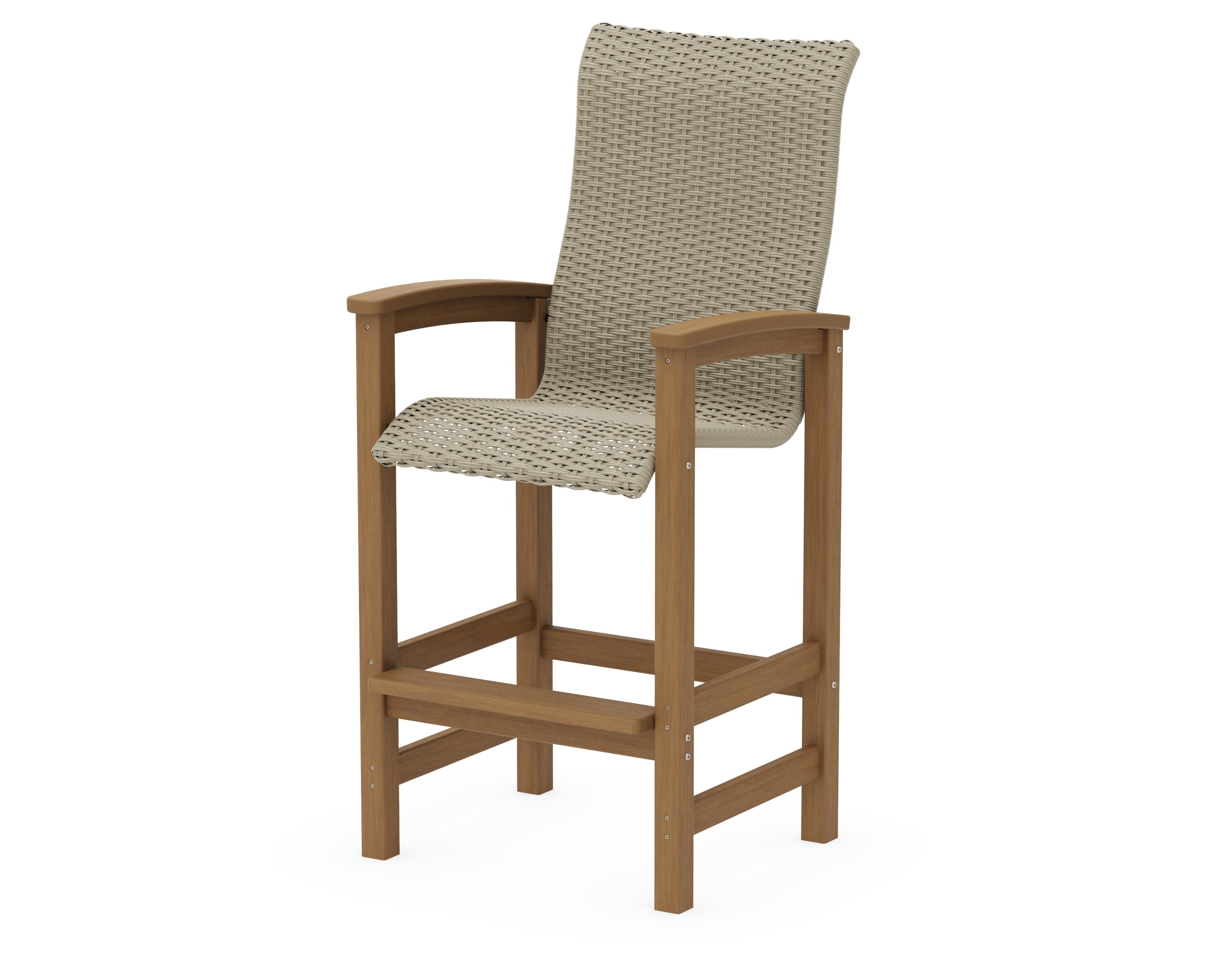 Coastal Woven High-Back Bar Chair in Natural / Dune Grass