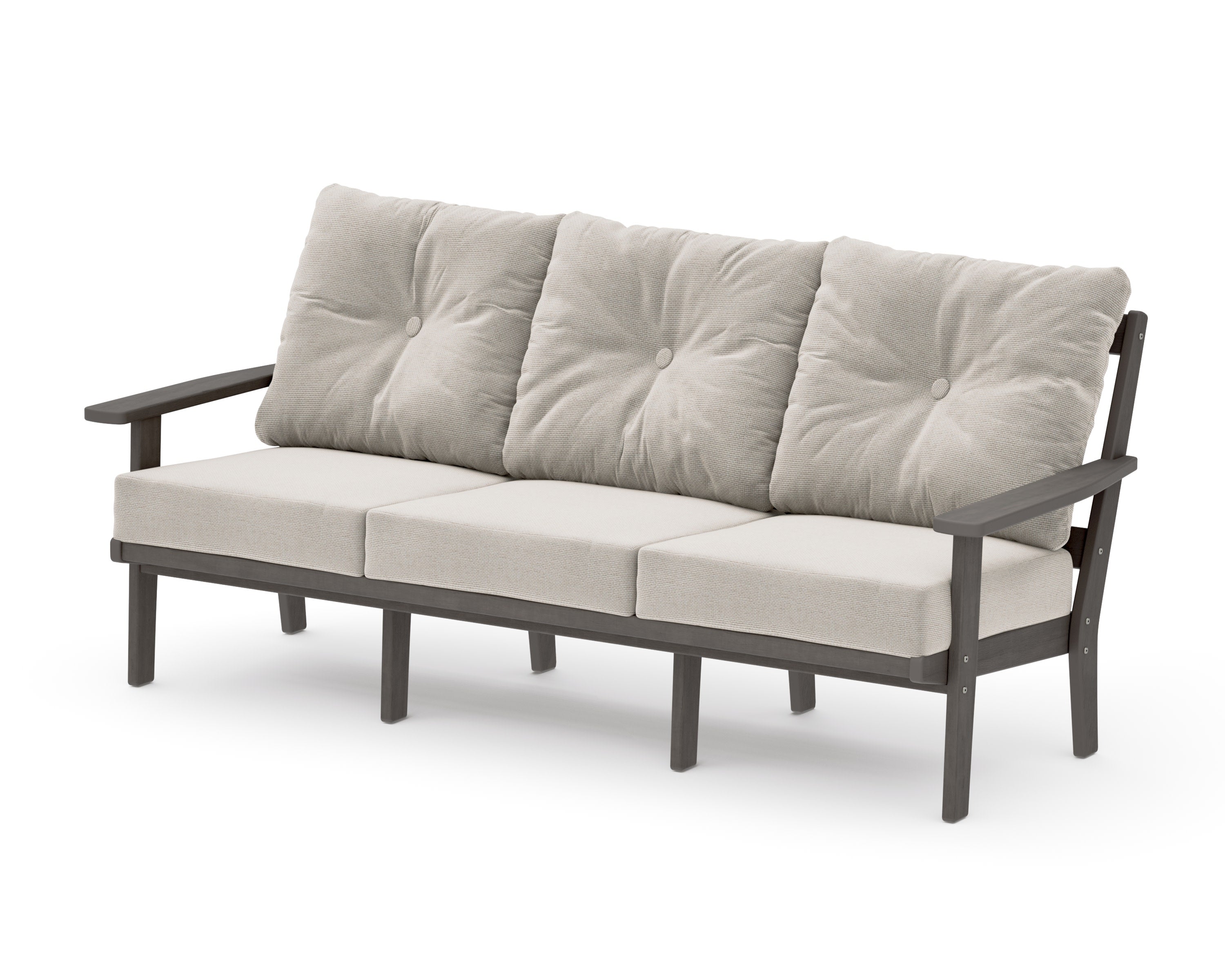 Oxford Deep Seating Sofa in Driftwood / Dune Burlap