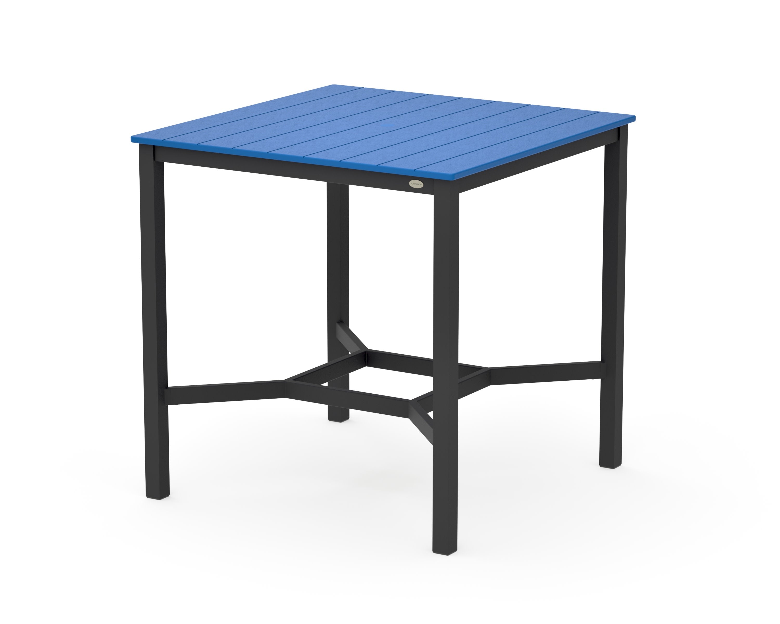 Main Street 42 x 42 Bar Table in Black / Pacific Blue