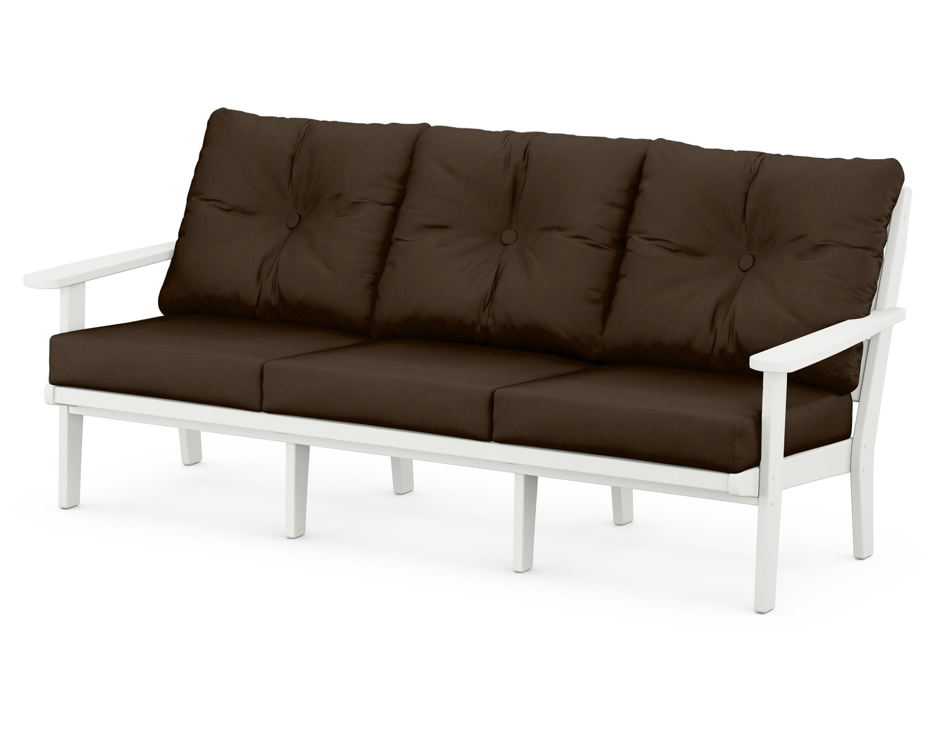 Lakeside Deep Seating Sofa in Vintage White / Canvas Java
