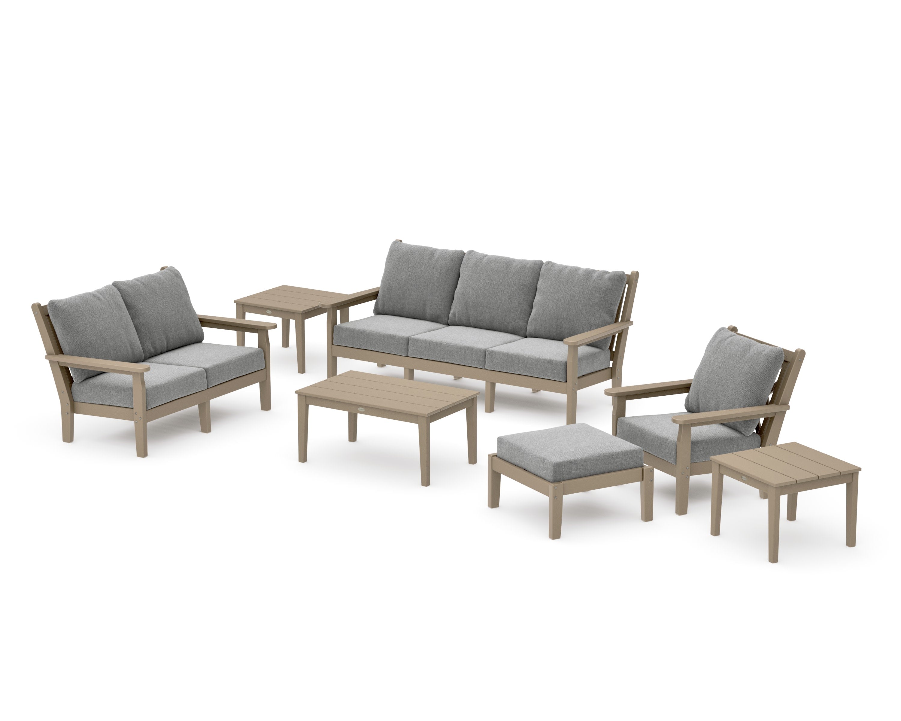 Chippendale 7-Piece Deep Seating Set in Vintage Sahara / Grey Mist