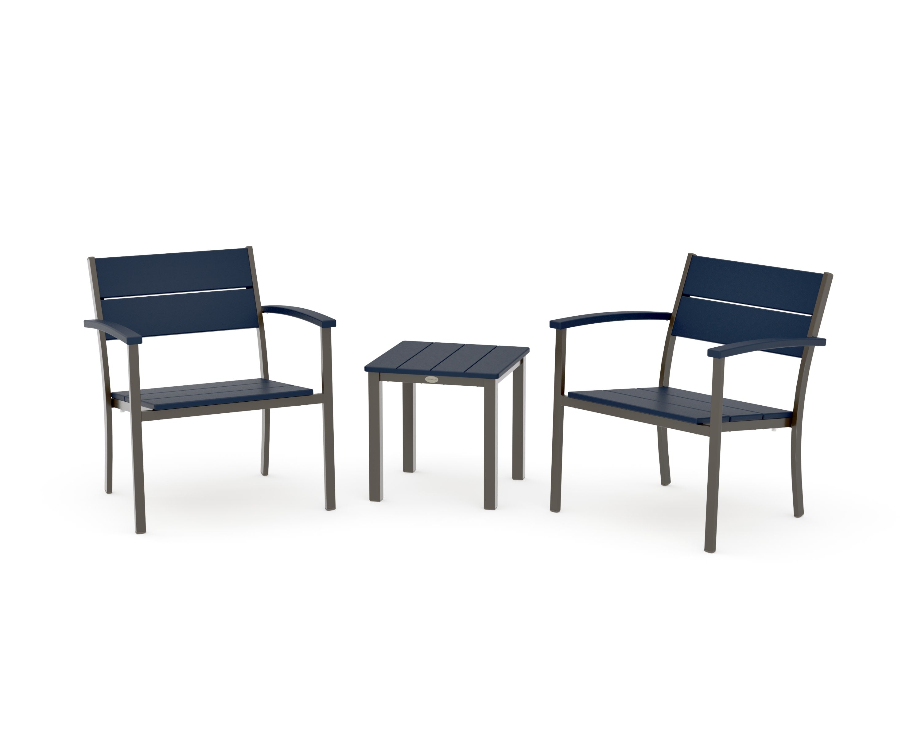 Main Street 3-Piece Lounge Chair Set in Bronze / Navy