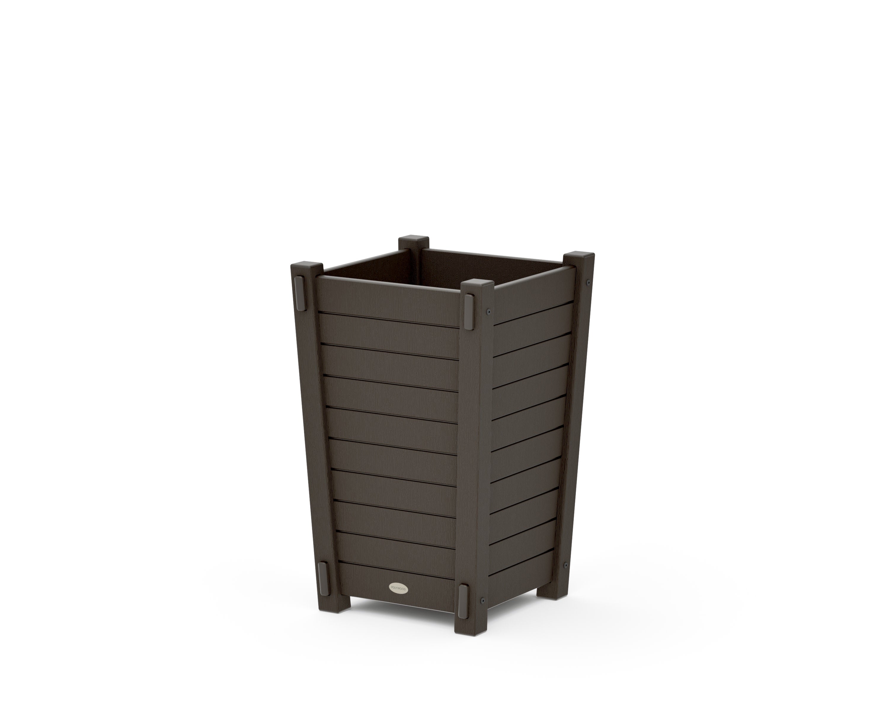 Nautical Tapered Square Short Planter Box in Vintage Coffee