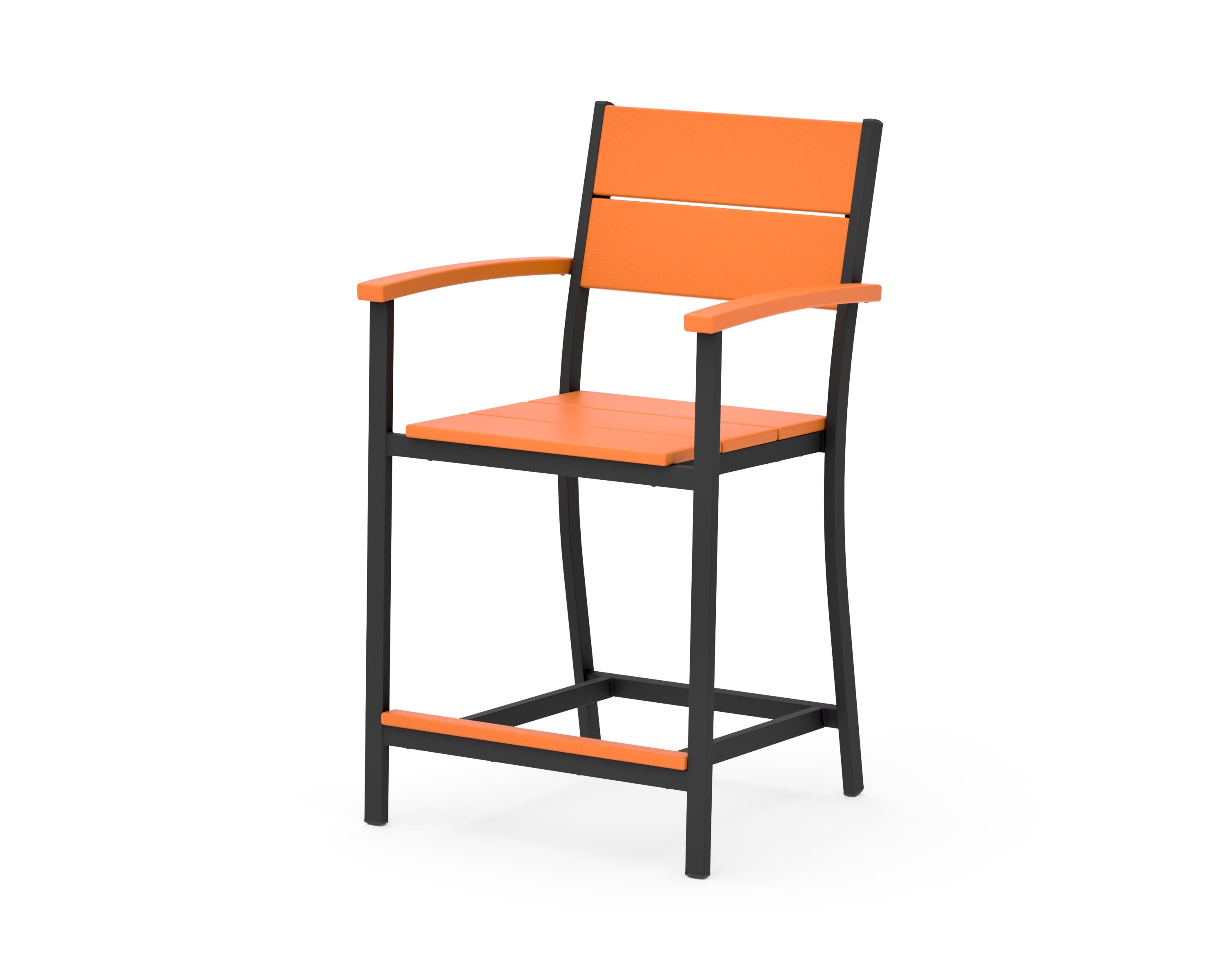 Main Street Counter Arm Chair in Black / Tangerine