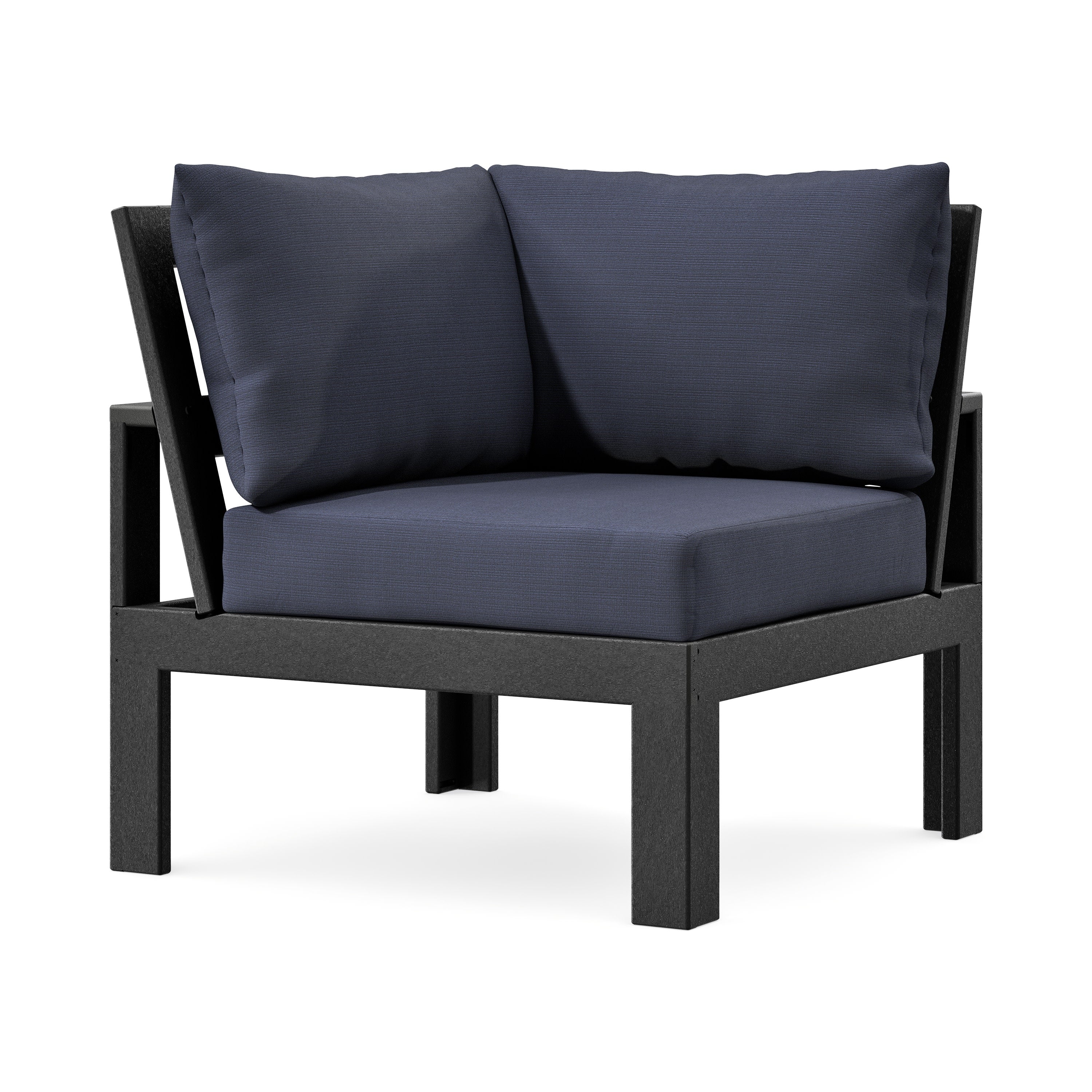 Modular Corner Chair in Black / Navy Linen