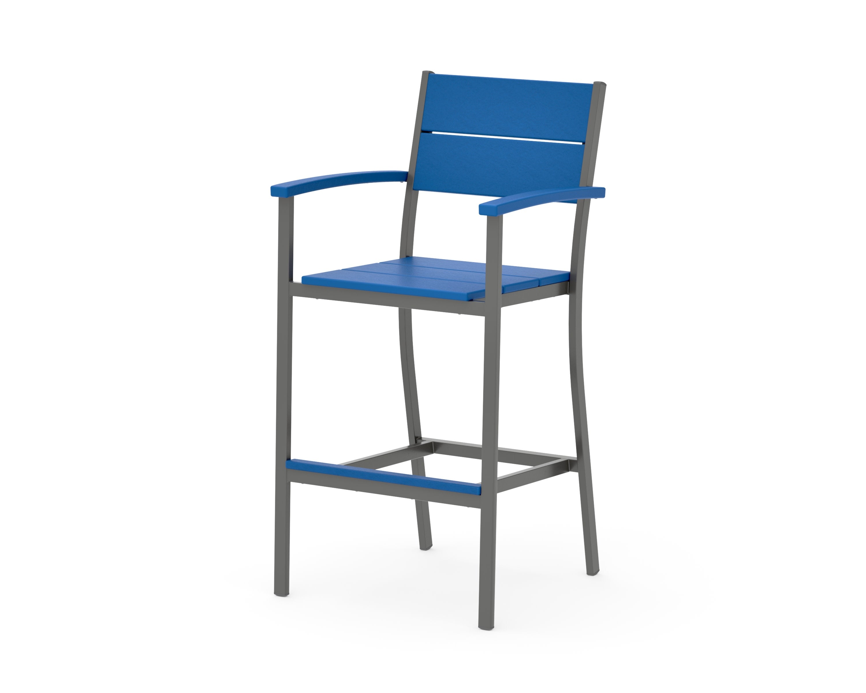 Main Street Bar Arm Chair in Charcoal / Pacific Blue