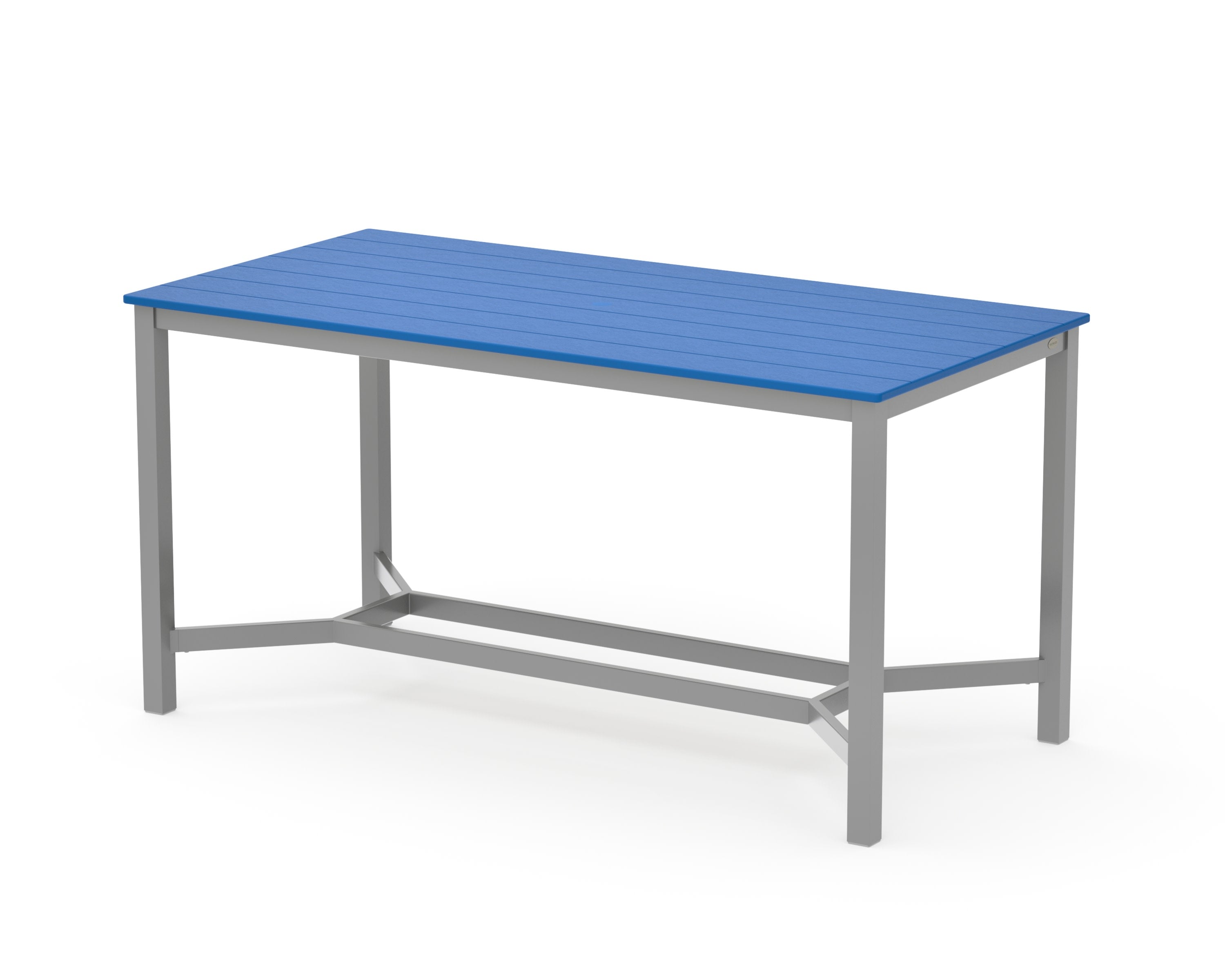 Main Street 36 x 72 Counter Table in Silver / Pacific Blue