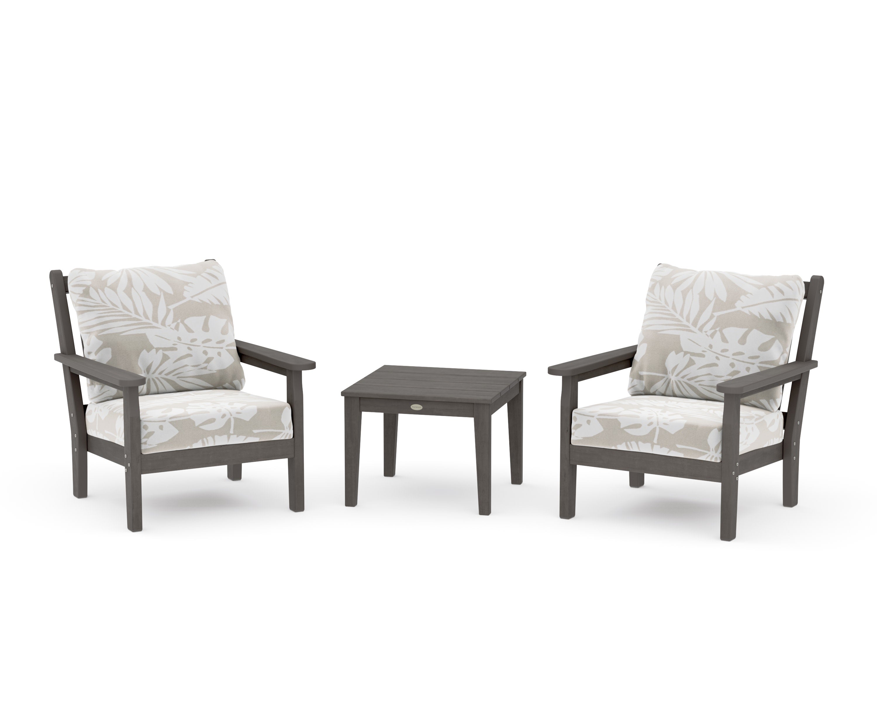 Chippendale 3-Piece Deep Seating Set in Driftwood / Leaf Dune Burlap