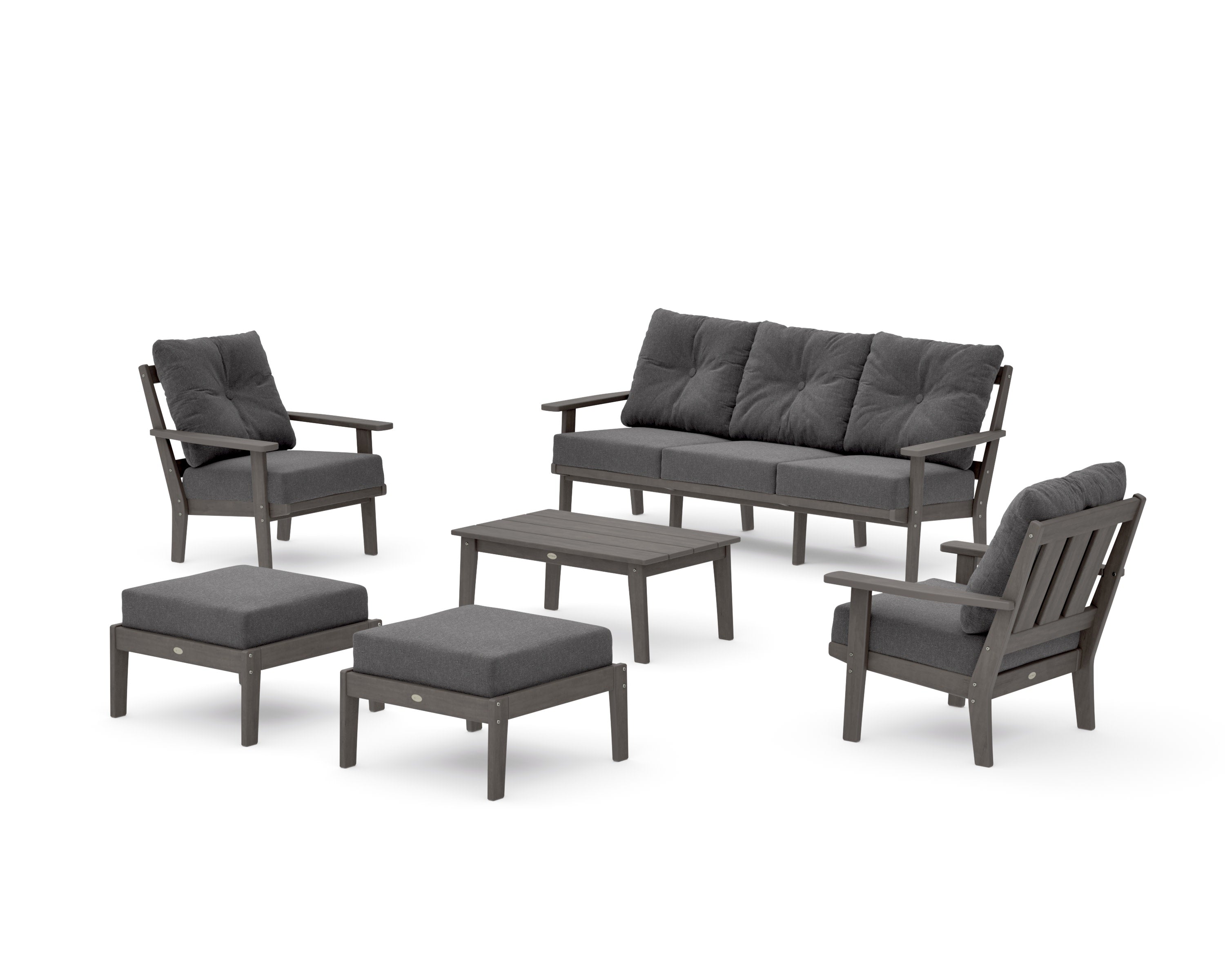 Oxford 6-Piece Lounge Sofa Set in Driftwood / Ash Charcoal