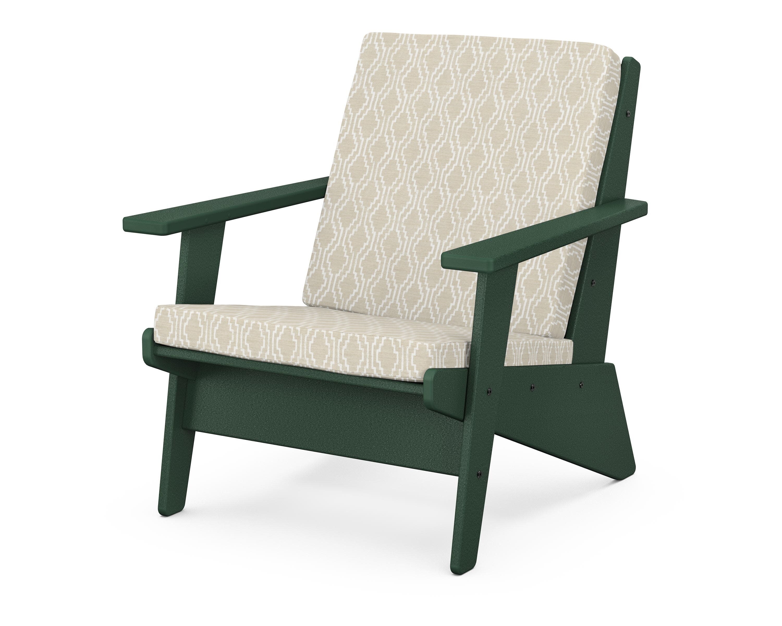 Riviera Modern Lounge Chair in Green / Solve Linen