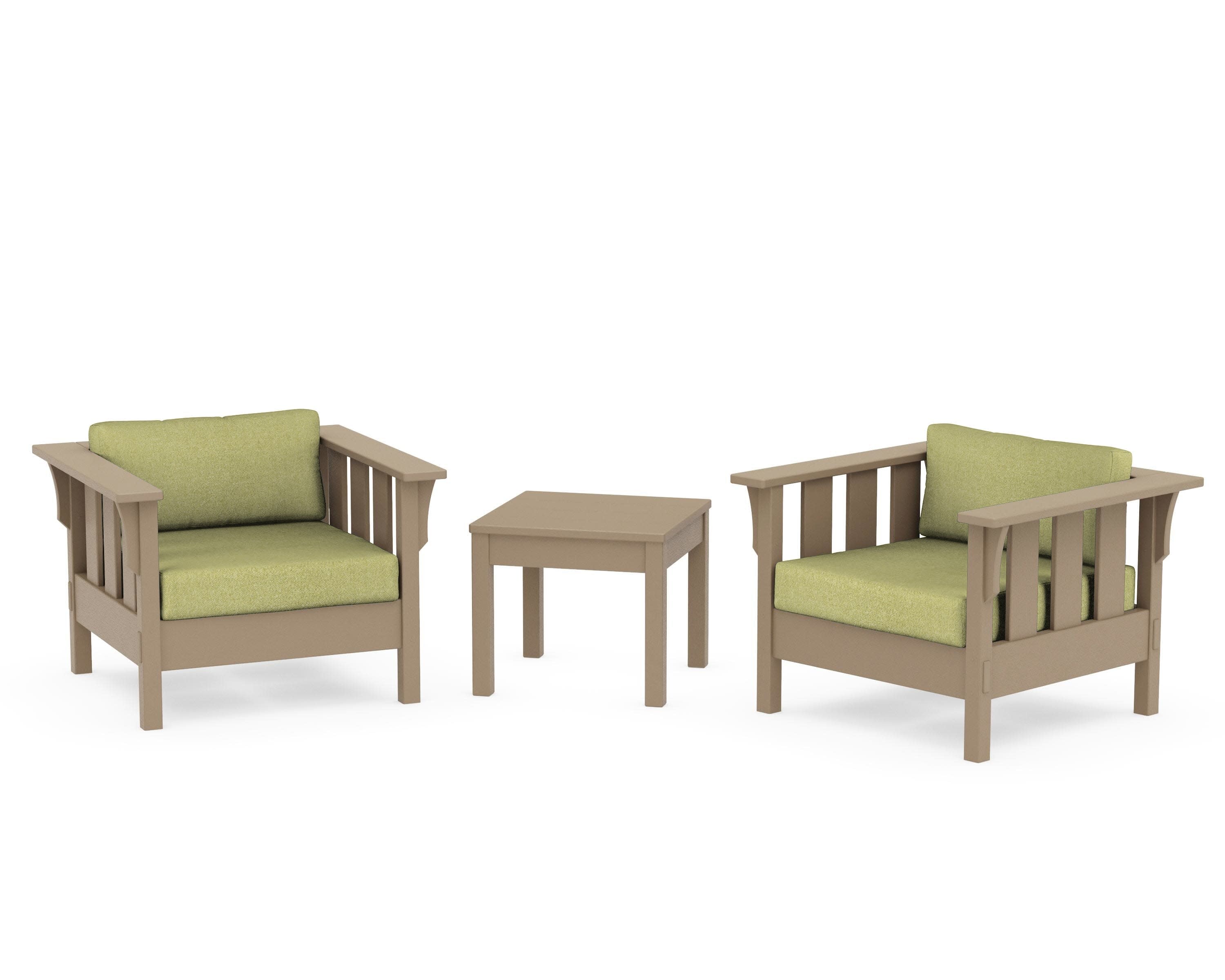 Acadia 3-Piece Deep Seating Set in Vintage Sahara / Chartreuse Boucle
