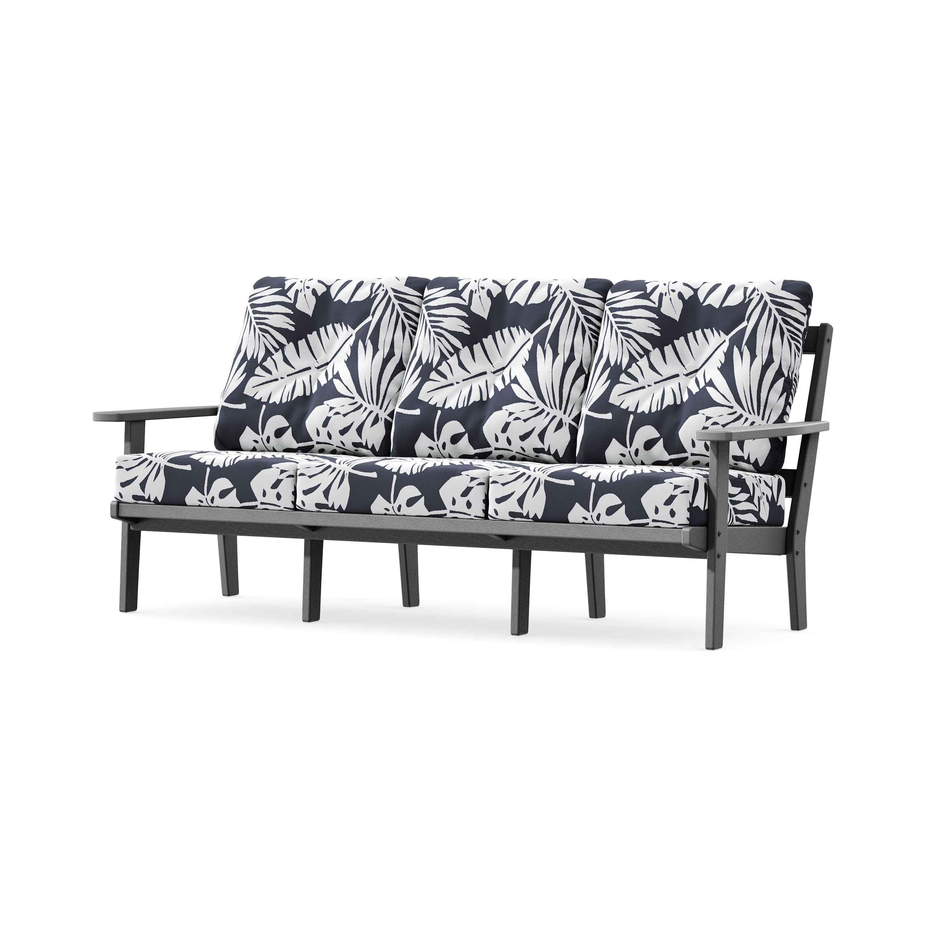 Oxford Deep Seating Sofa in Slate Grey / Leaf Navy