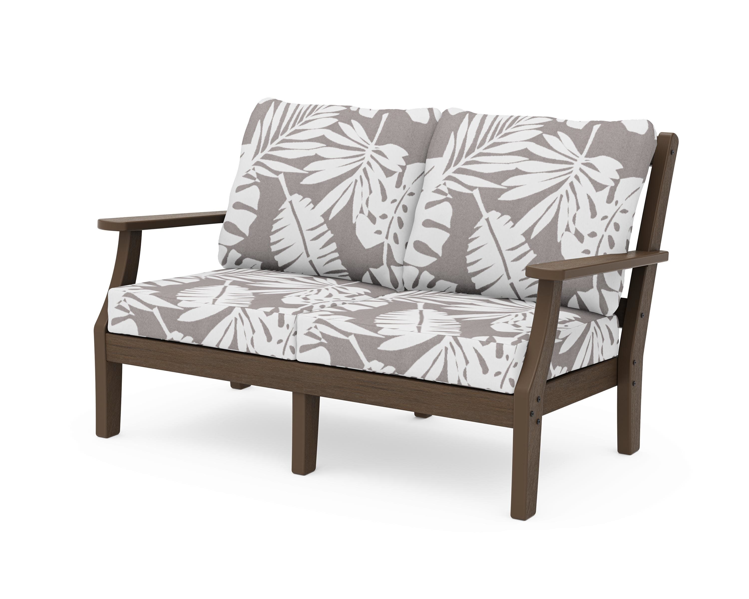 Chinoiserie Deep Seating Loveseat in Kona / Leaf Grey Mist