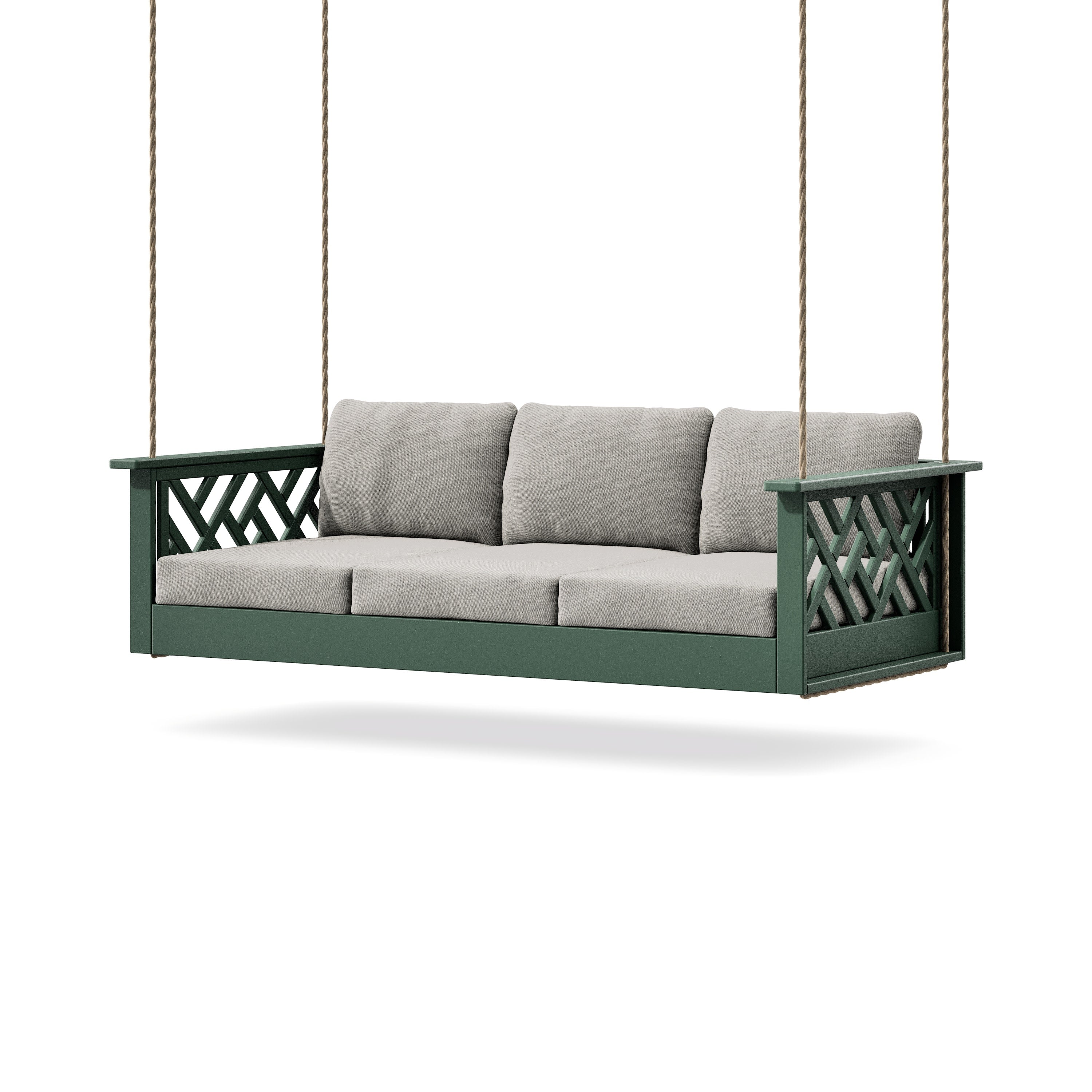 Chippendale Daybed Swing in Green / Weathered Tweed