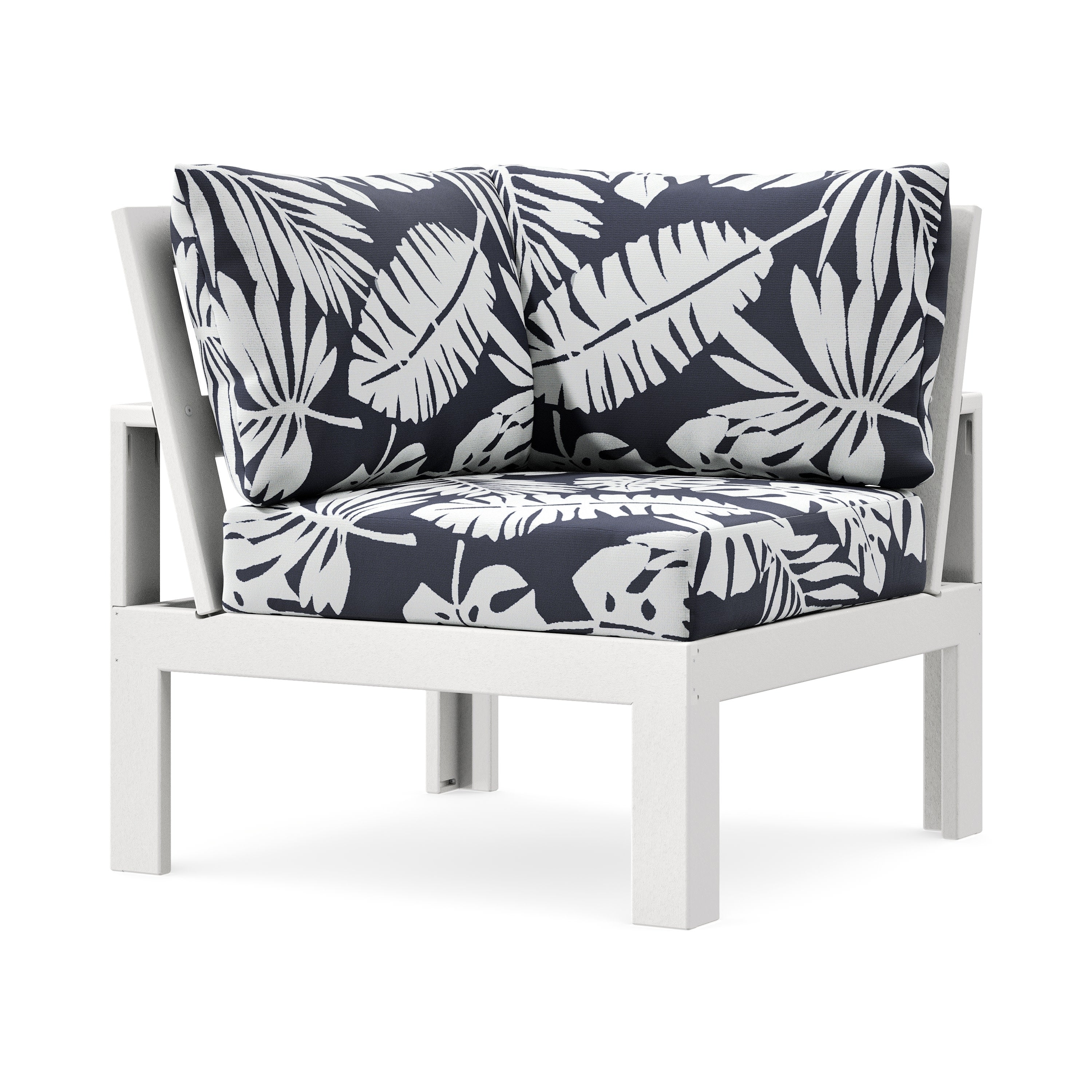 Modular Corner Chair in White / Leaf Navy