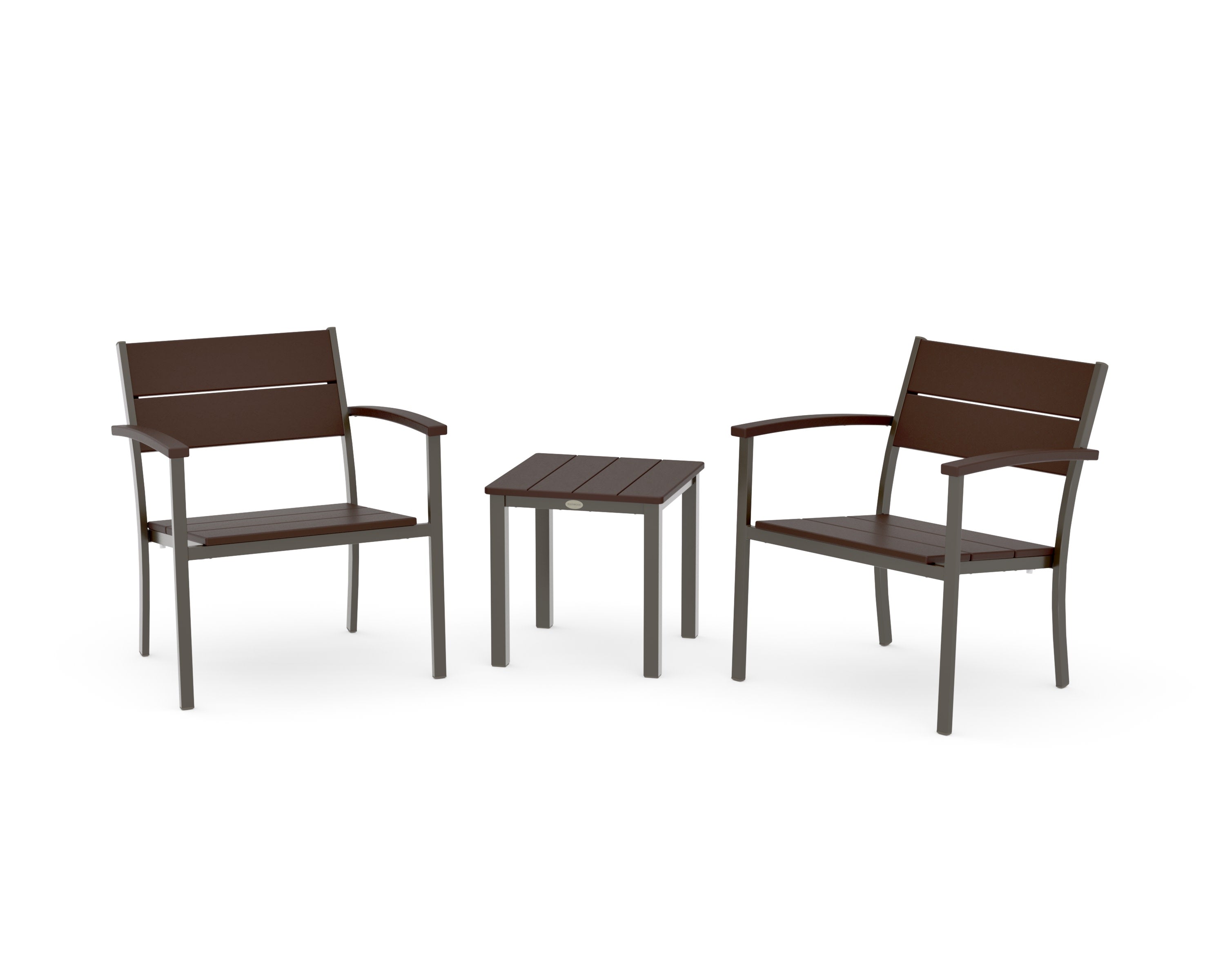 Main Street 3-Piece Lounge Chair Set in Bronze / Mahogany