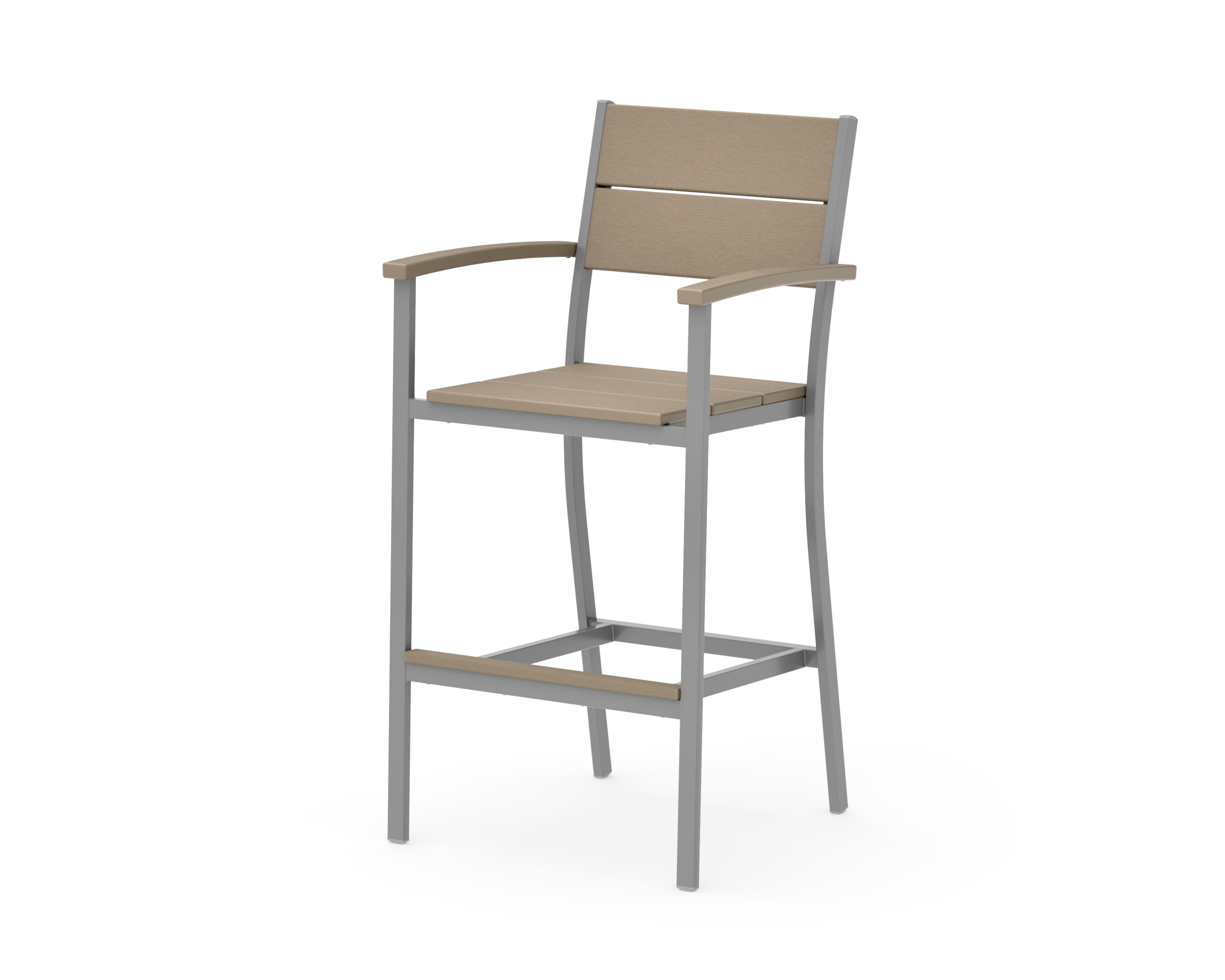 Main Street Bar Arm Chair in Silver / Vintage Sahara