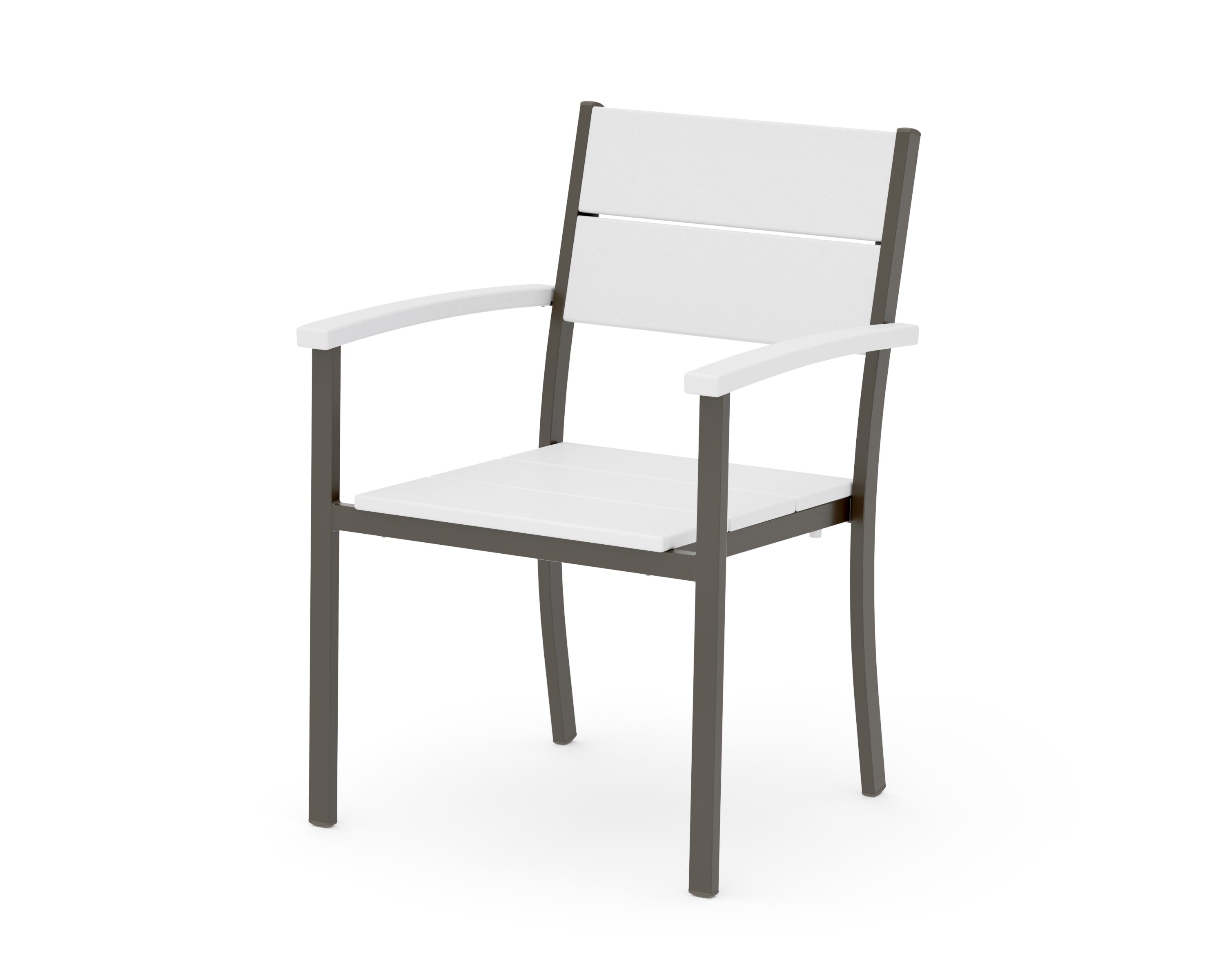 Main Street Stacking Dining Arm Chair in Bronze / White