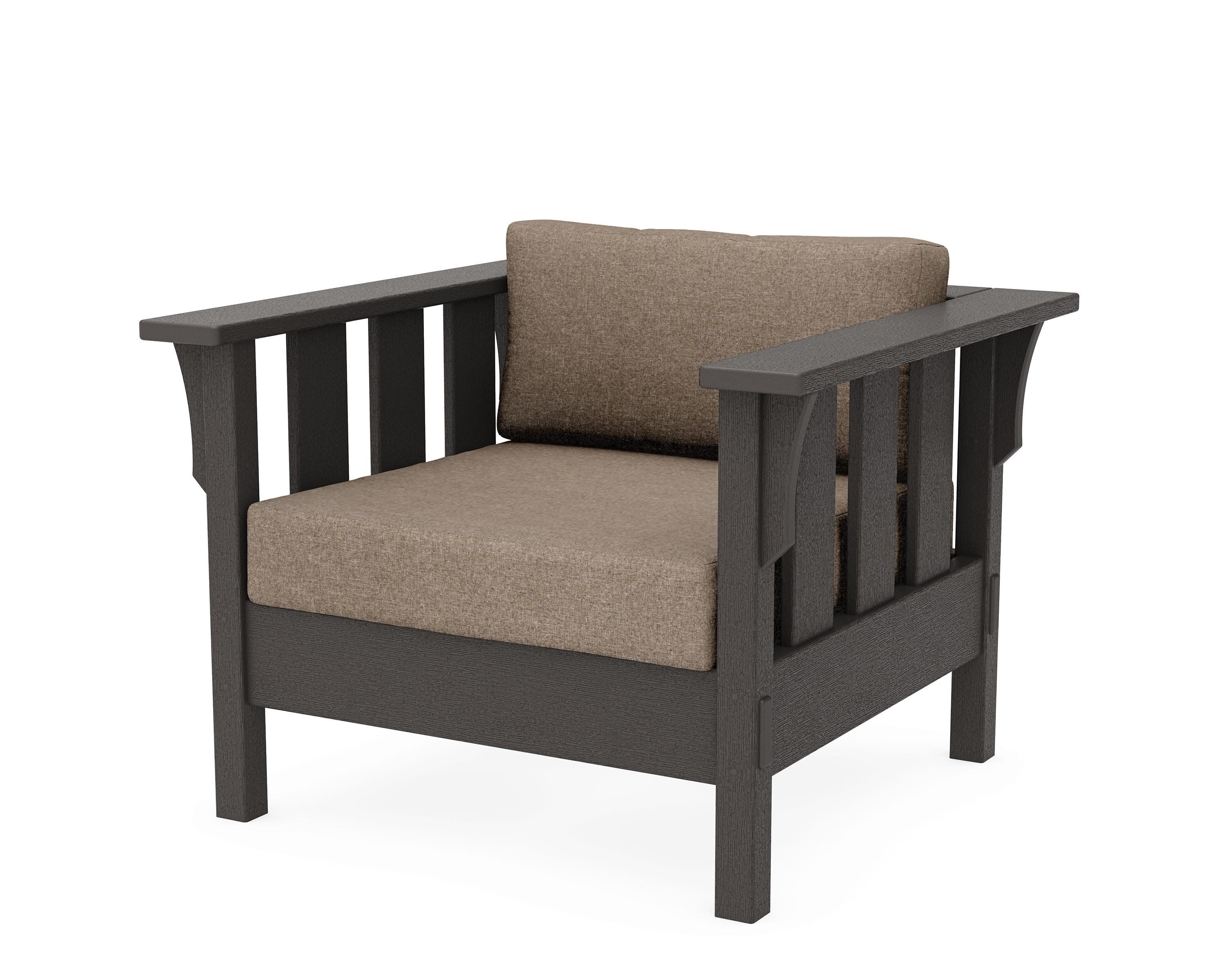 Acadia Deep Seating Chair in Vintage Coffee / Spiced Burlap