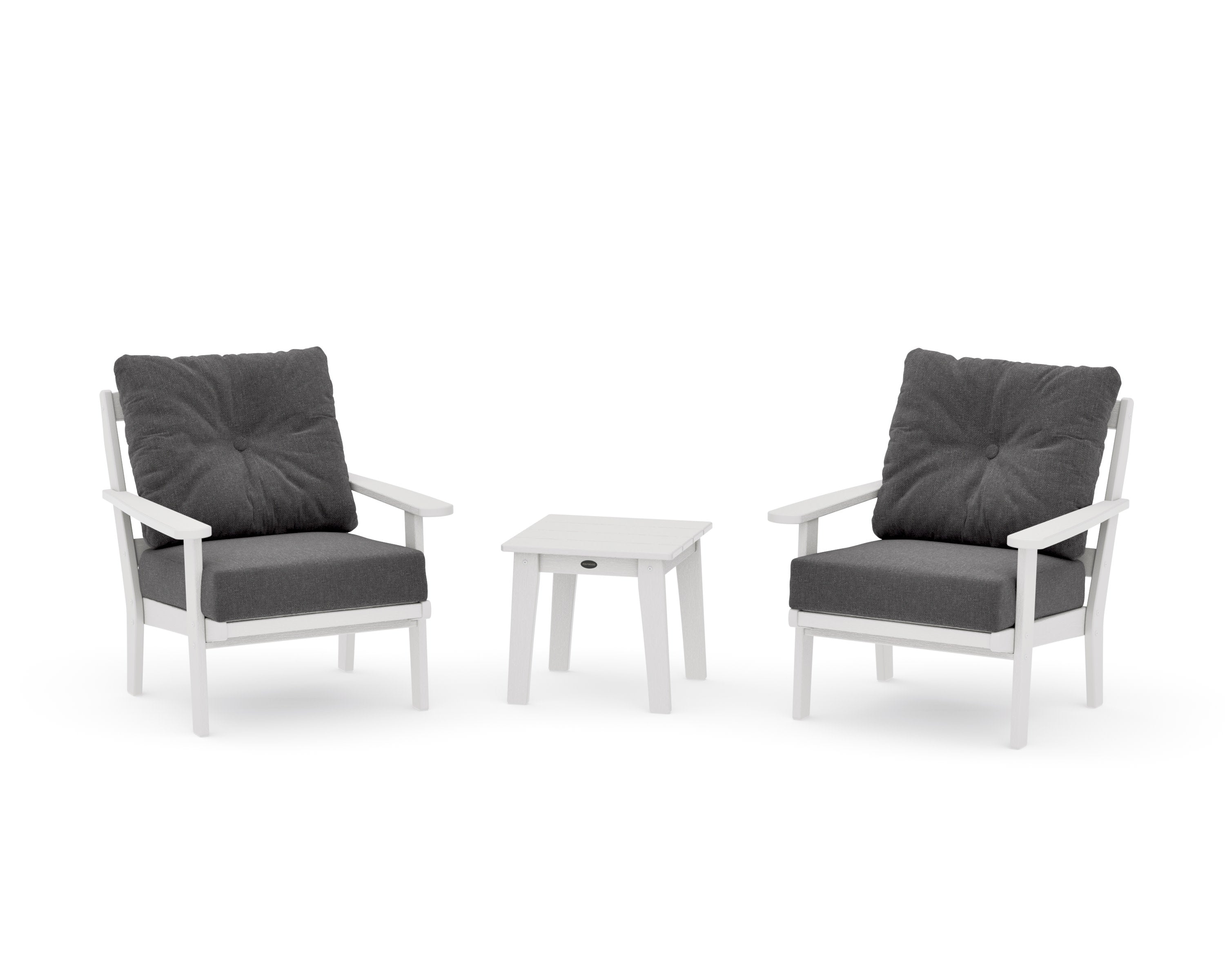 Mission 3-Piece Deep Seating Set in Vintage White / Ash Charcoal