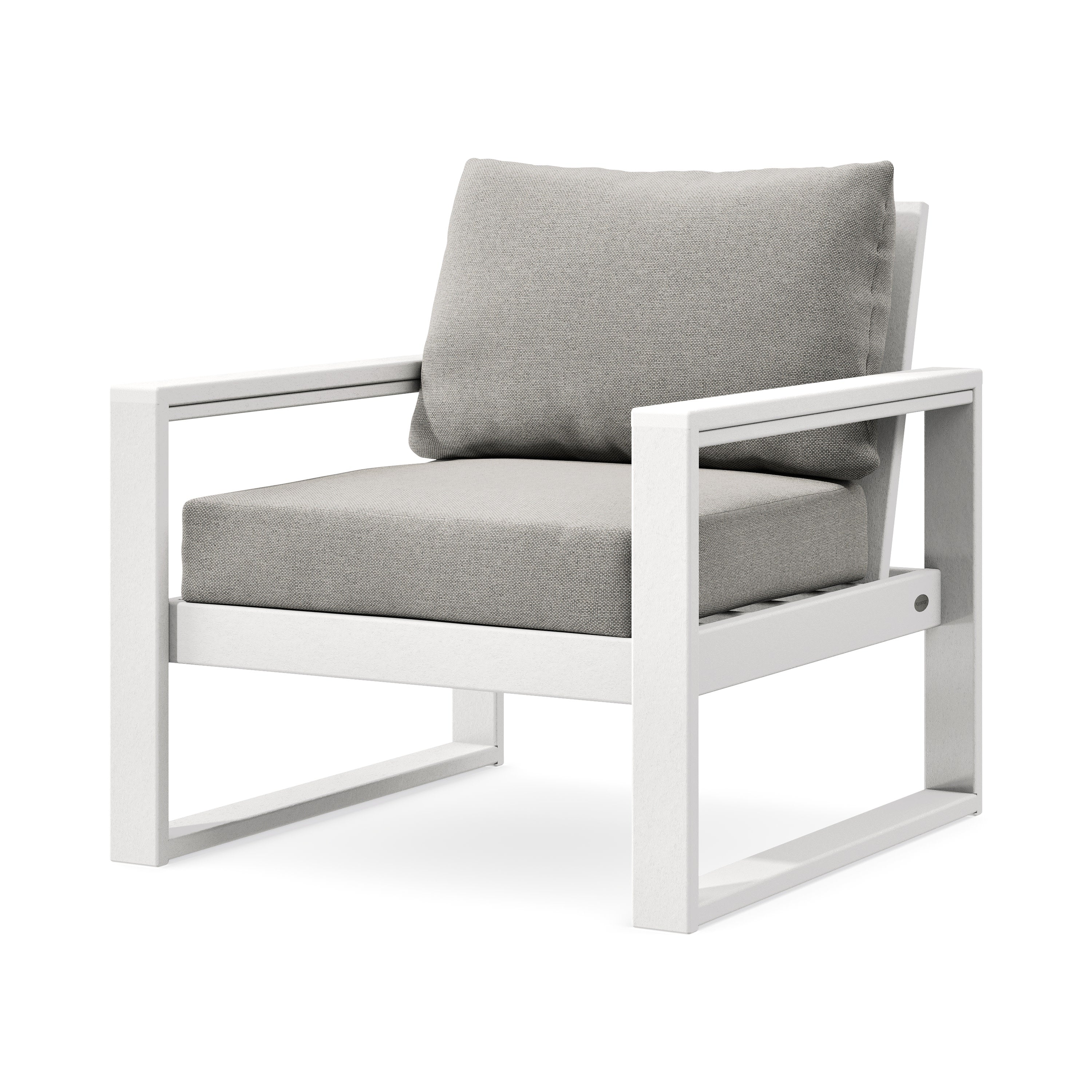 EDGE Club Chair in White / Weathered Tweed