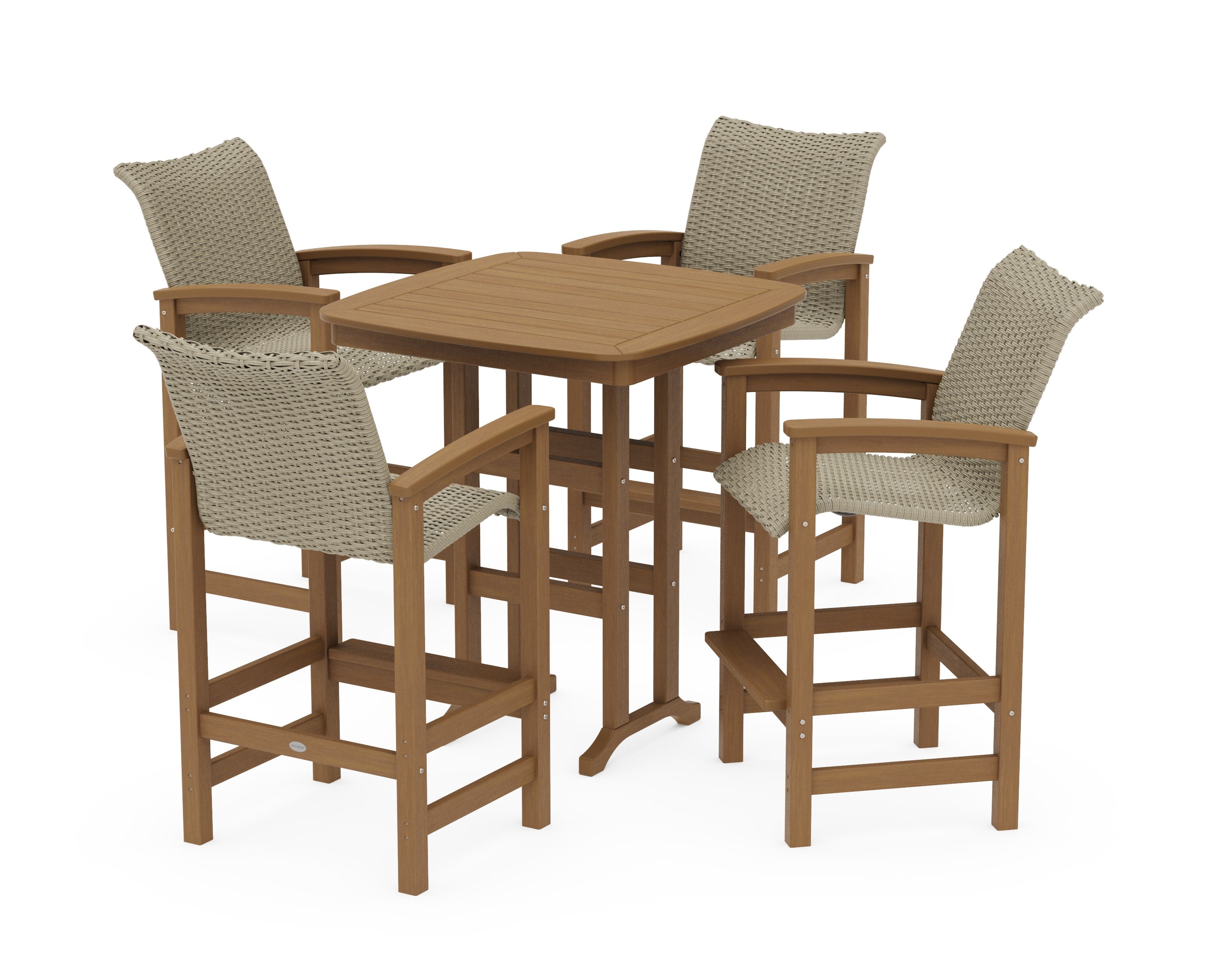 Coastal Woven 5-Piece Bar Set in Natural / Dune Grass