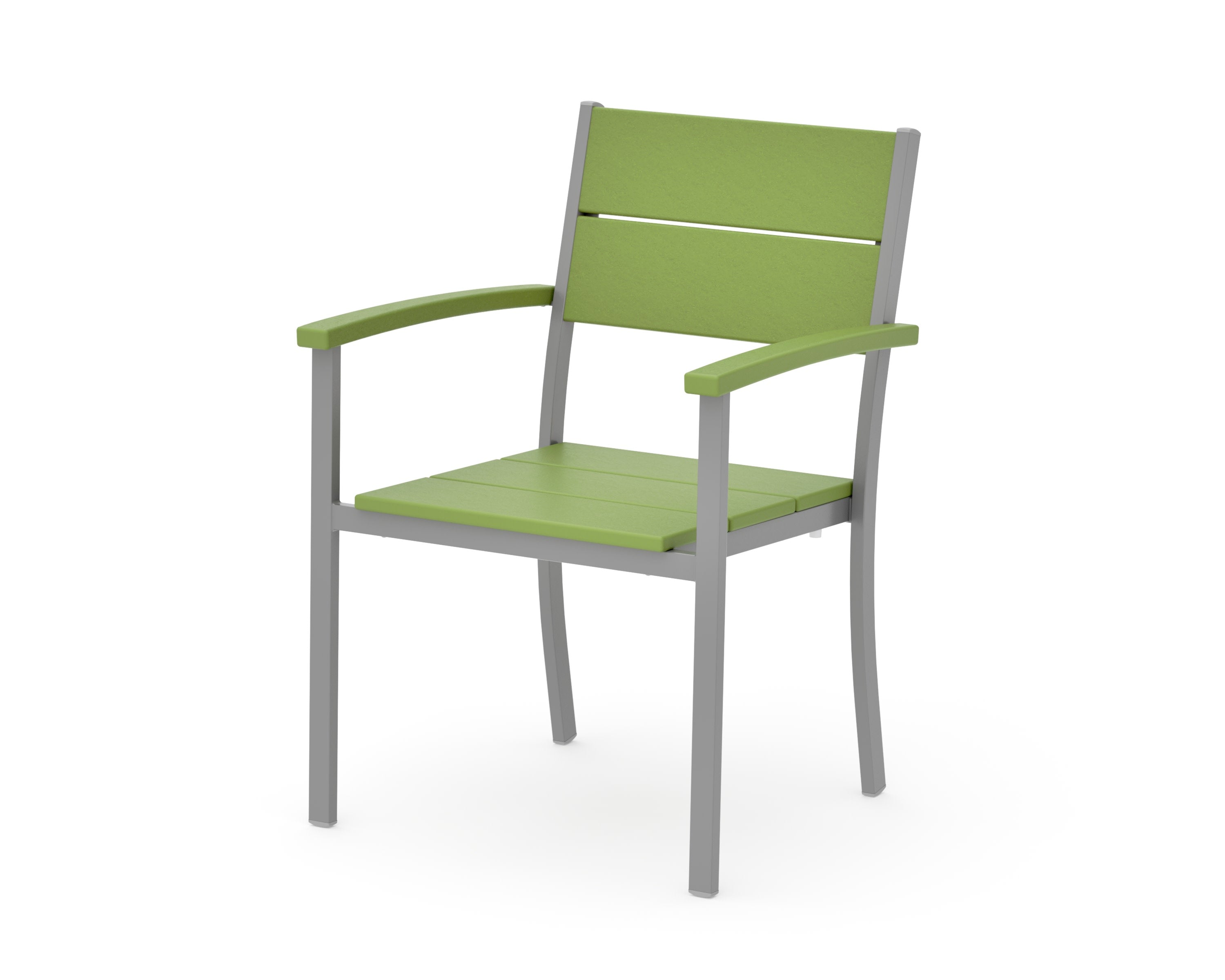 Main Street Stacking Dining Arm Chair in Silver / Lime