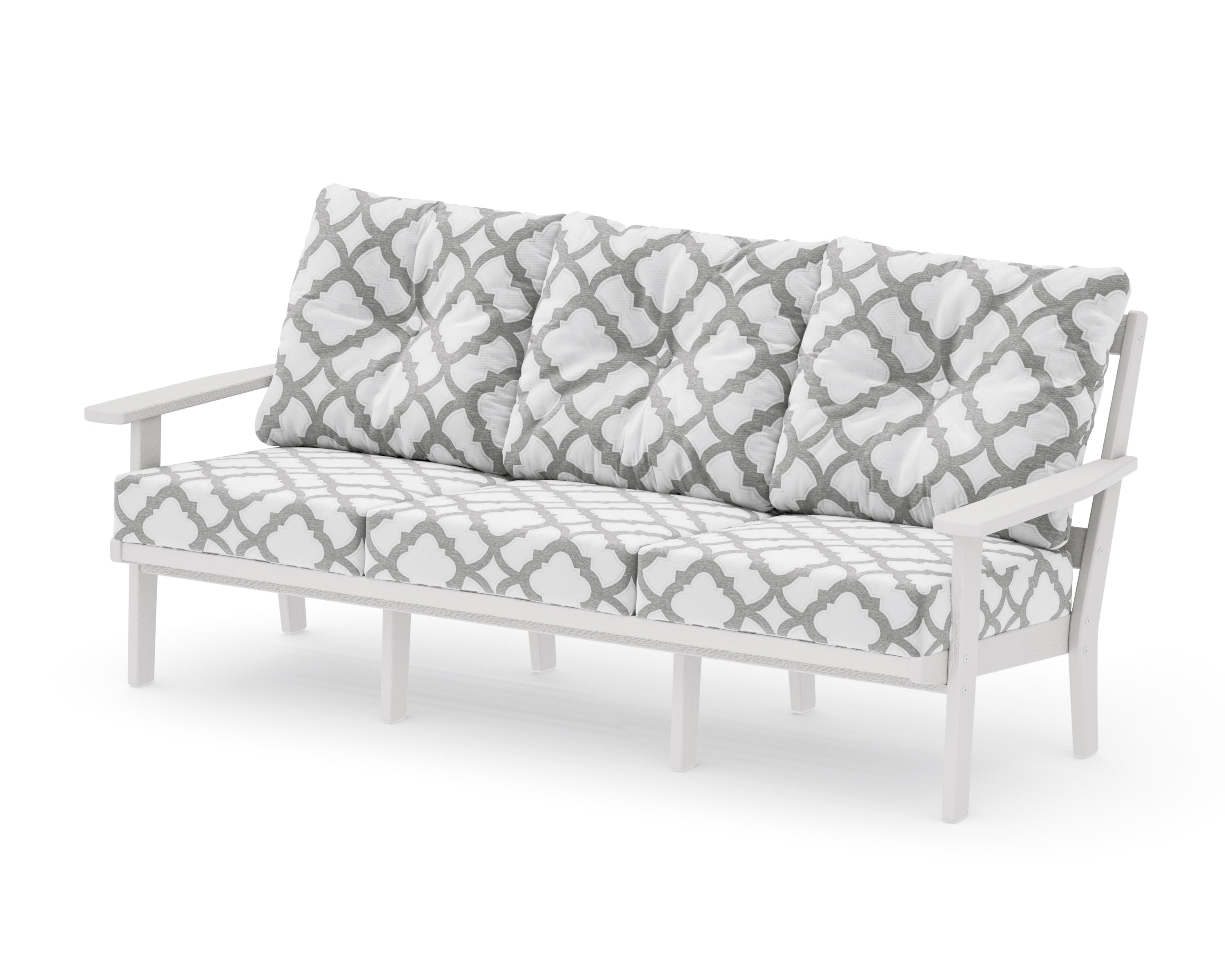 Oxford Deep Seating Sofa in Vintage White / Trellis Grey Mist