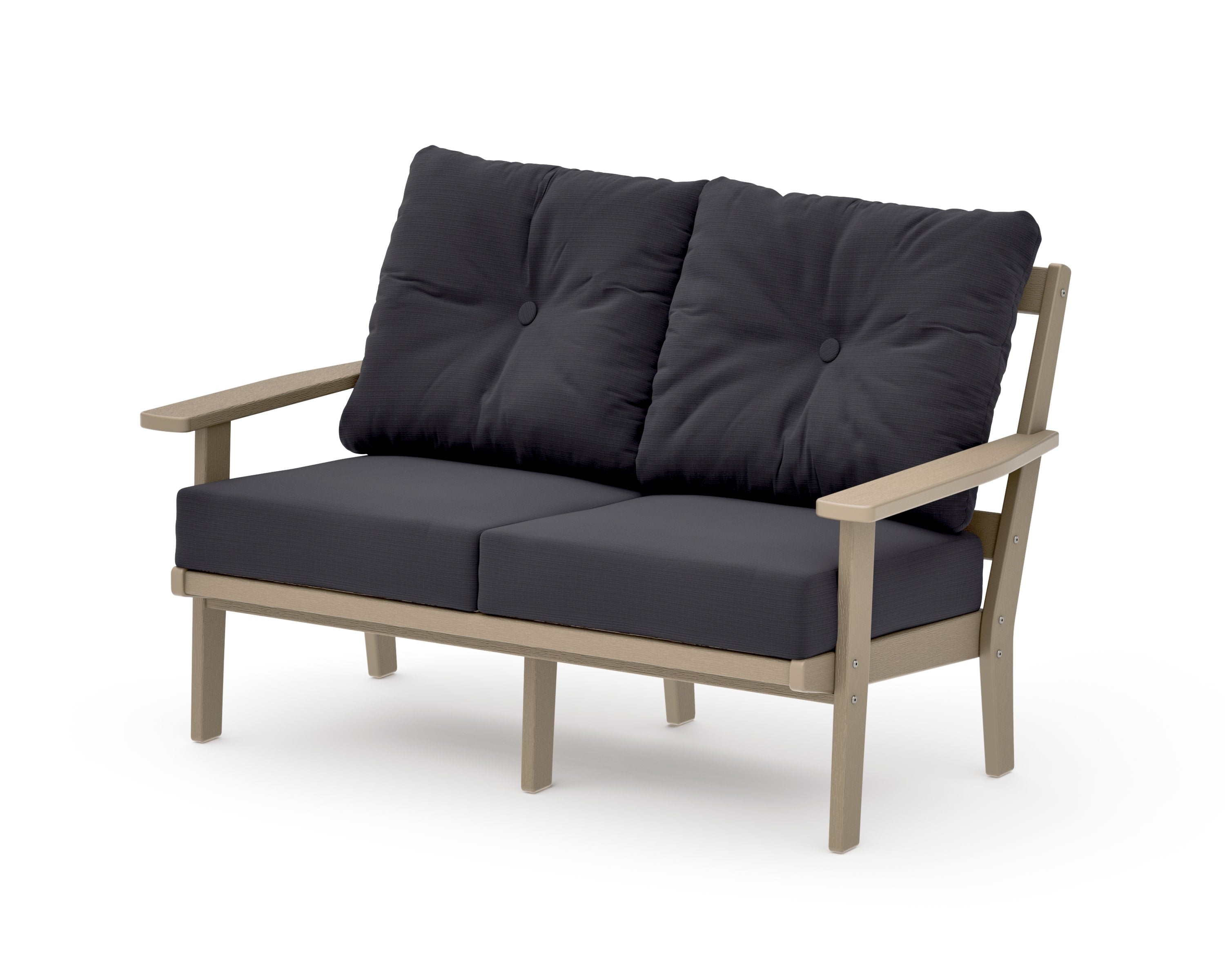 Prairie Deep SeatingLoveseat in Vintage Sahara / Midnight Linen