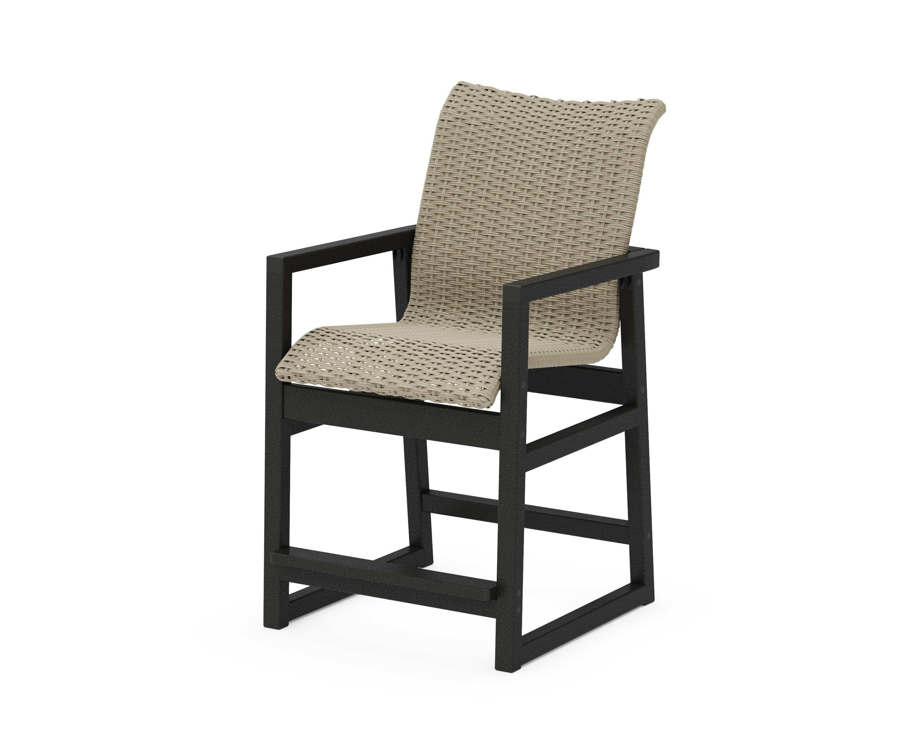 EDGE Woven Counter Arm Chair in Black / Dune Grass