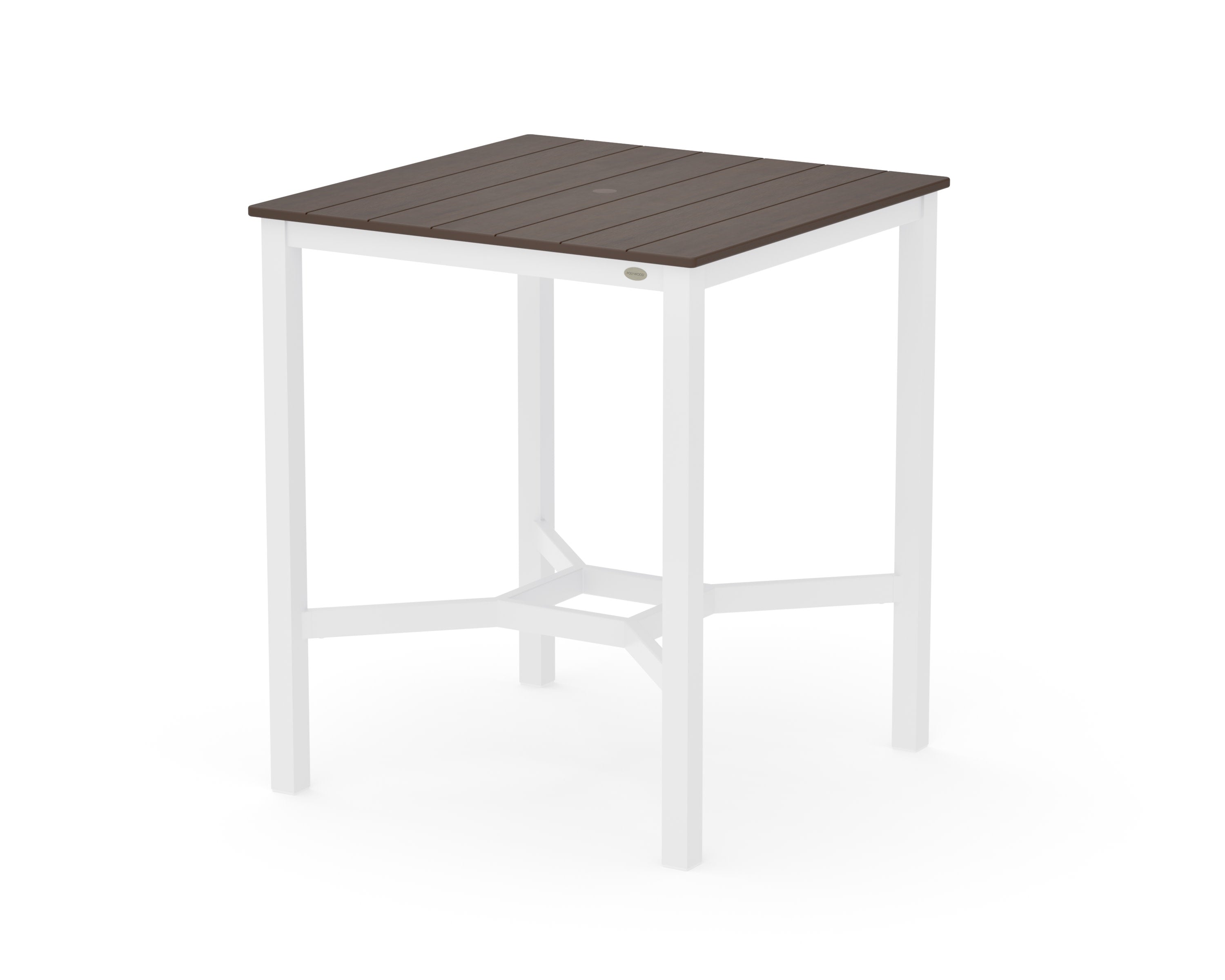 Main Street 36 x 36 Bar Table in White / Kona