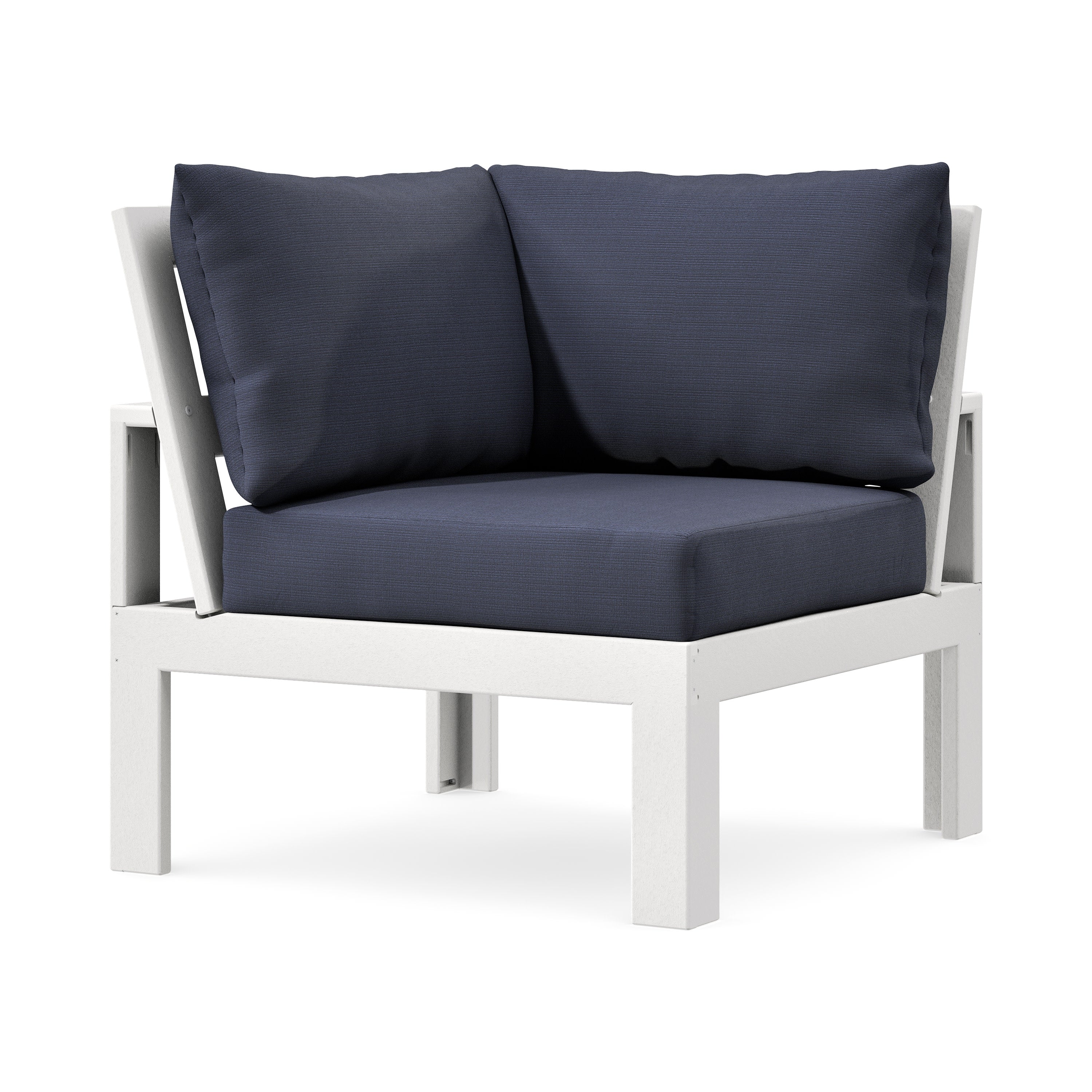 Modular Corner Chair in White / Navy Linen