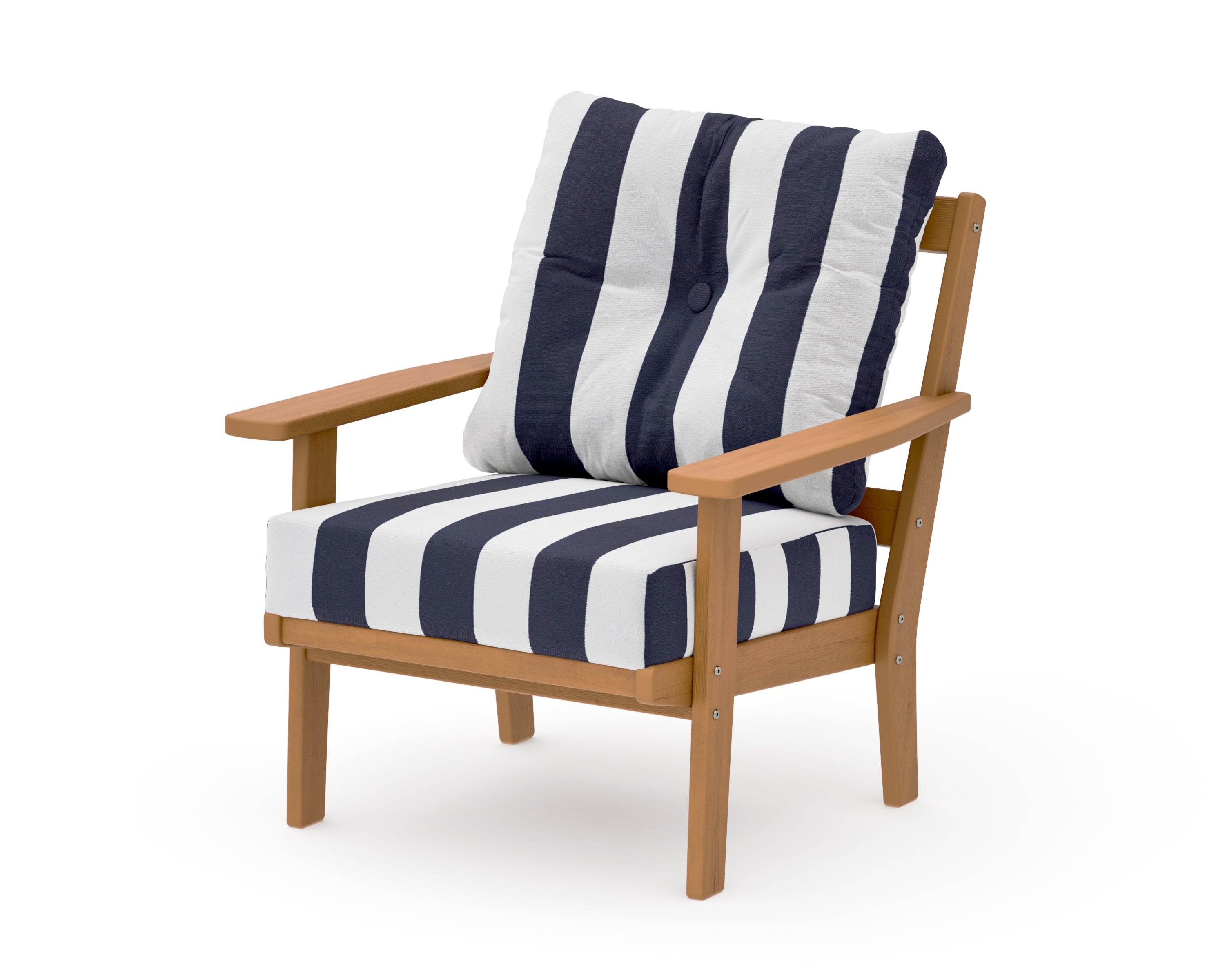 Oxford Deep Seating Chair in Natural / Cabana Stripe Navy