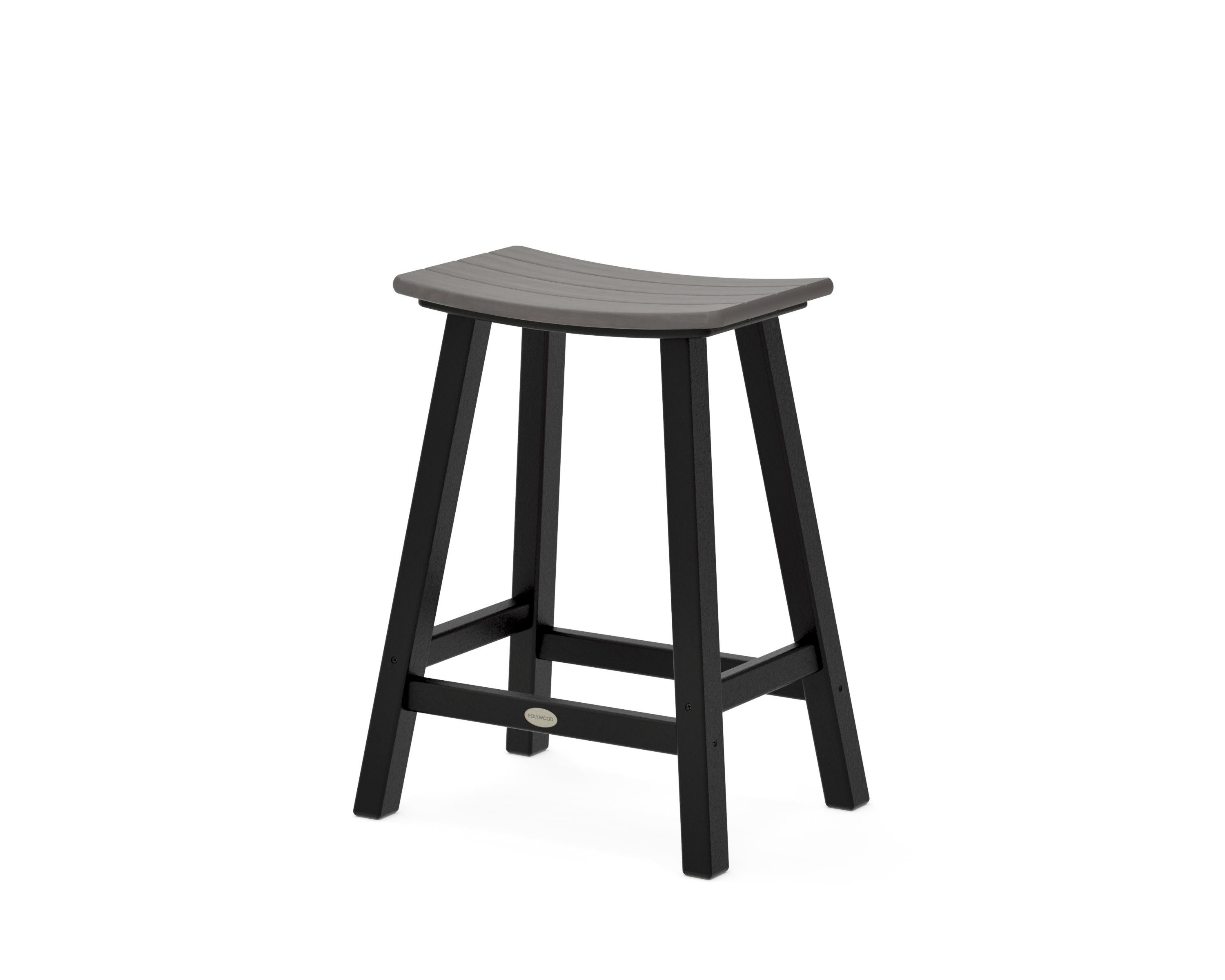 Contempo 24" Saddle Counter Stool in Black / Driftwood