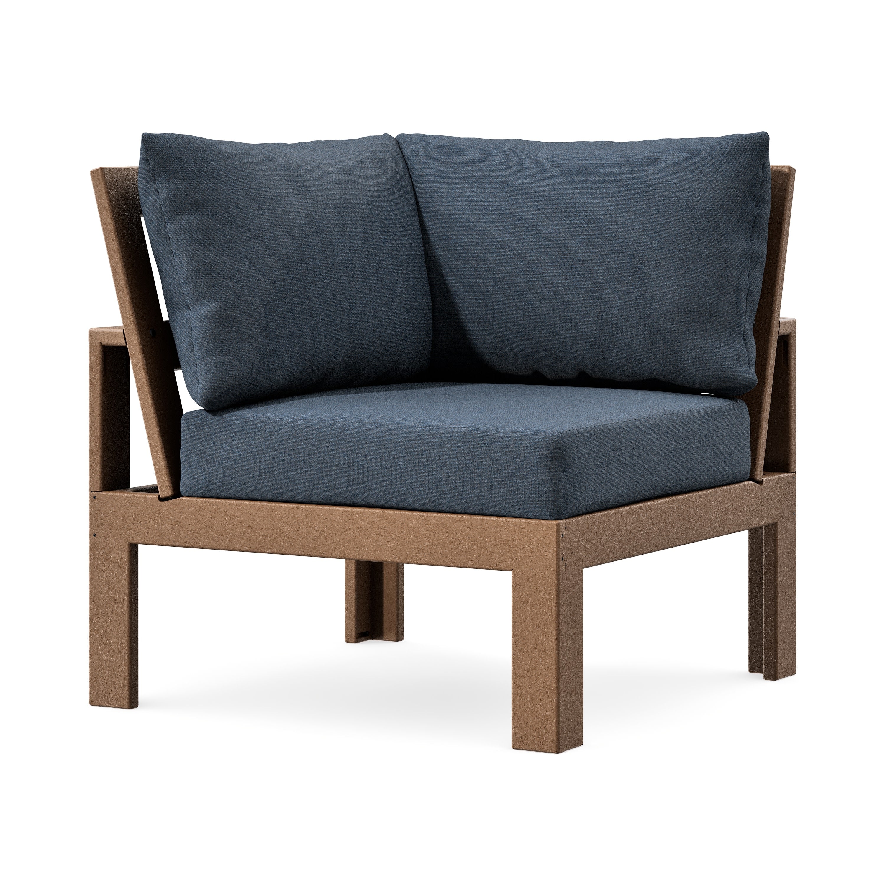 Modular Corner Chair in Teak / Marine Indigo
