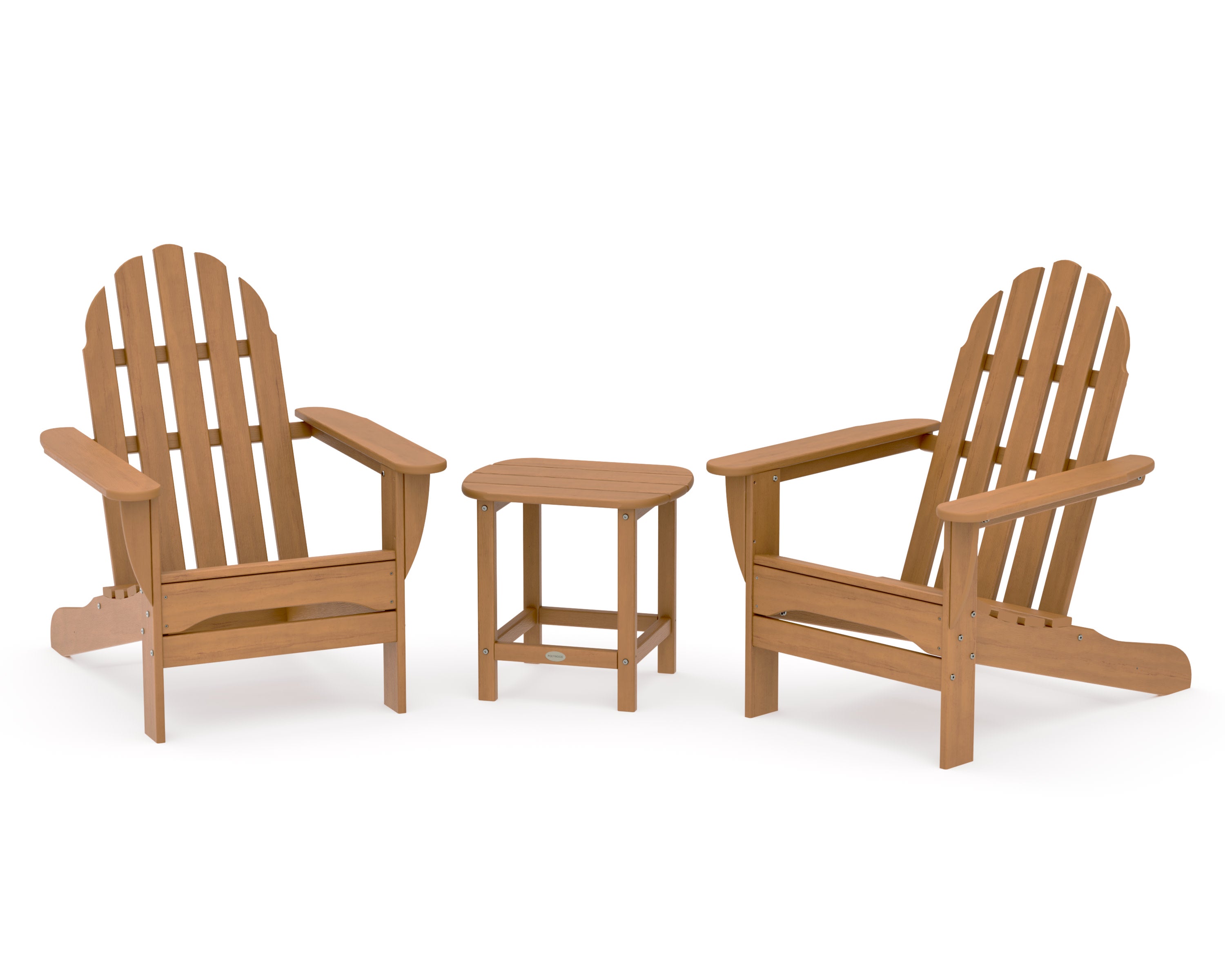 Classic Adirondack 3-Piece Set with South Beach 18" Side Table in Natural