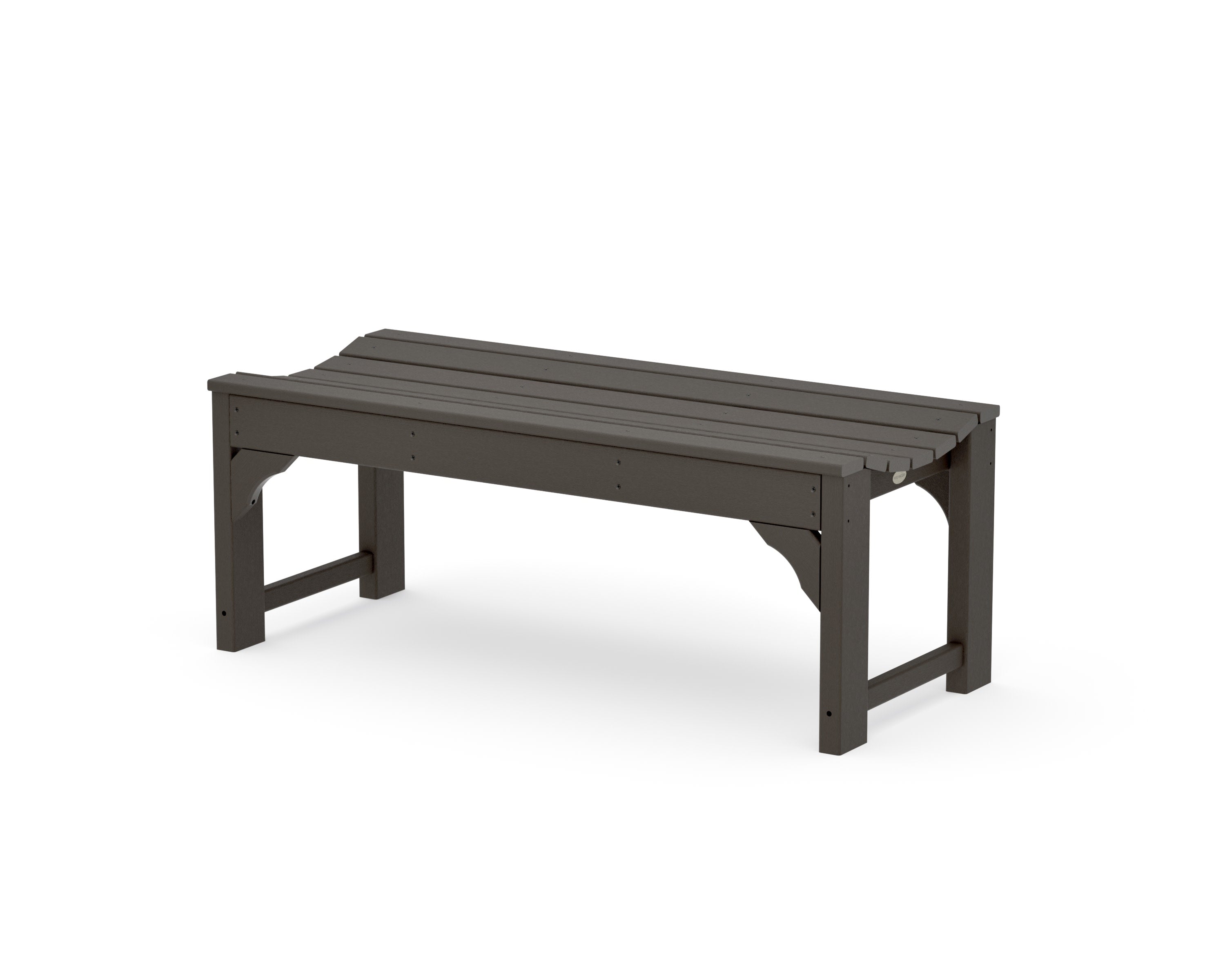 Traditional Garden 48" Backless Bench in Vintage Coffee