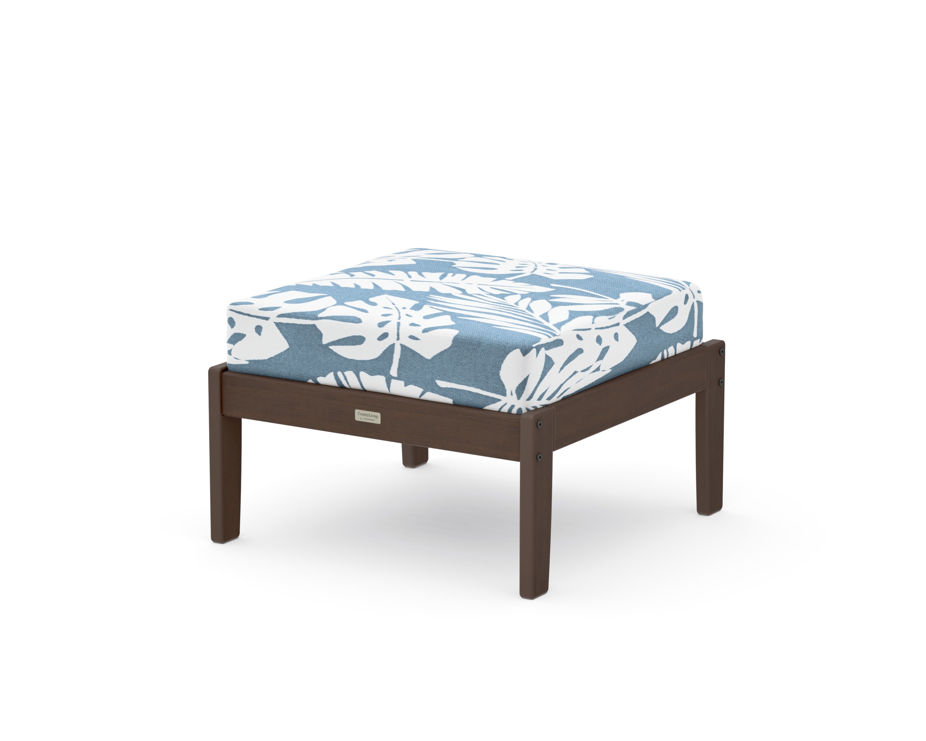 Cottage Deep Seating Ottoman in Kona / Leaf Sky Blue