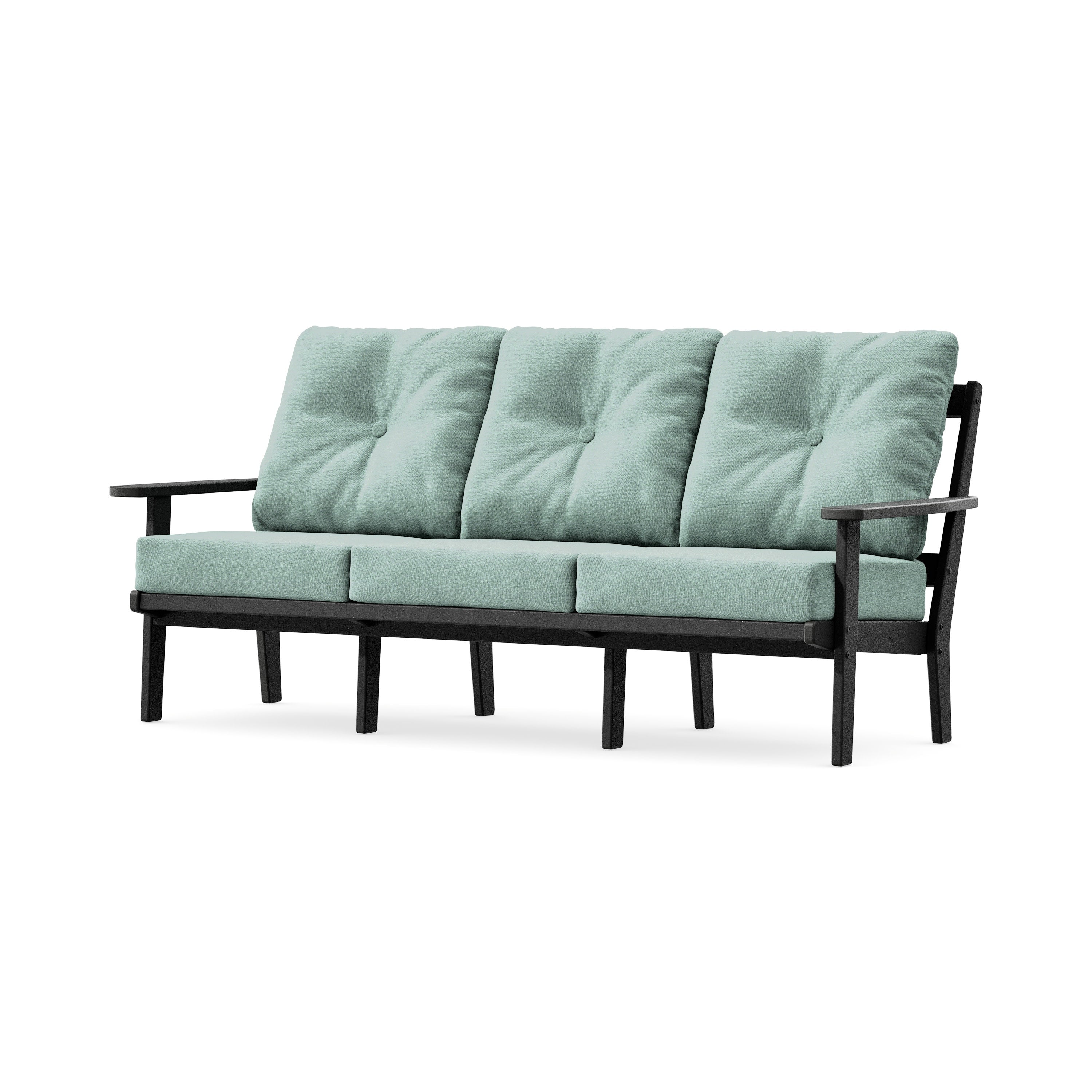 Oxford Deep Seating Sofa in Black / Glacier Spa