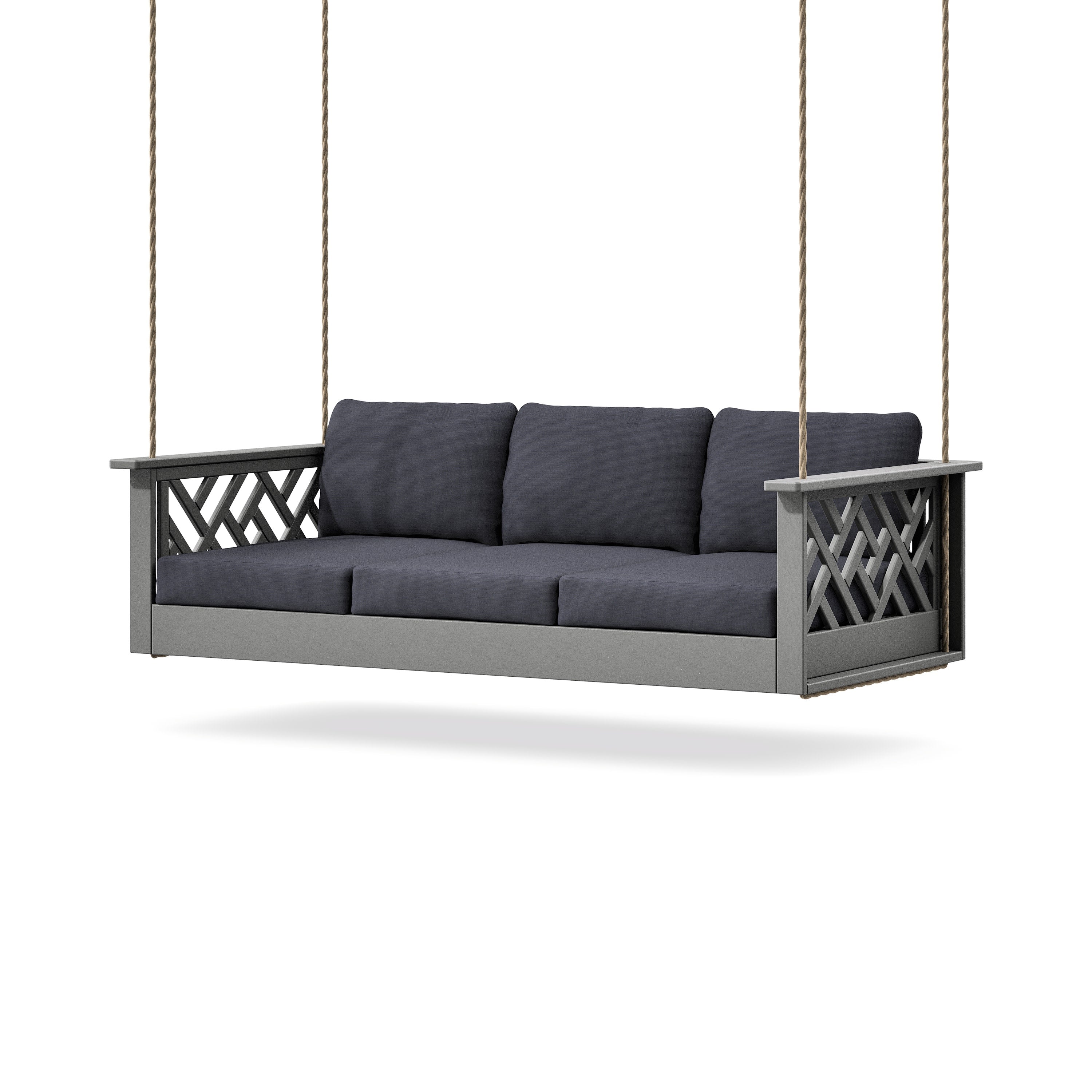 Chippendale Daybed Swing in Slate Grey / Midnight Linen