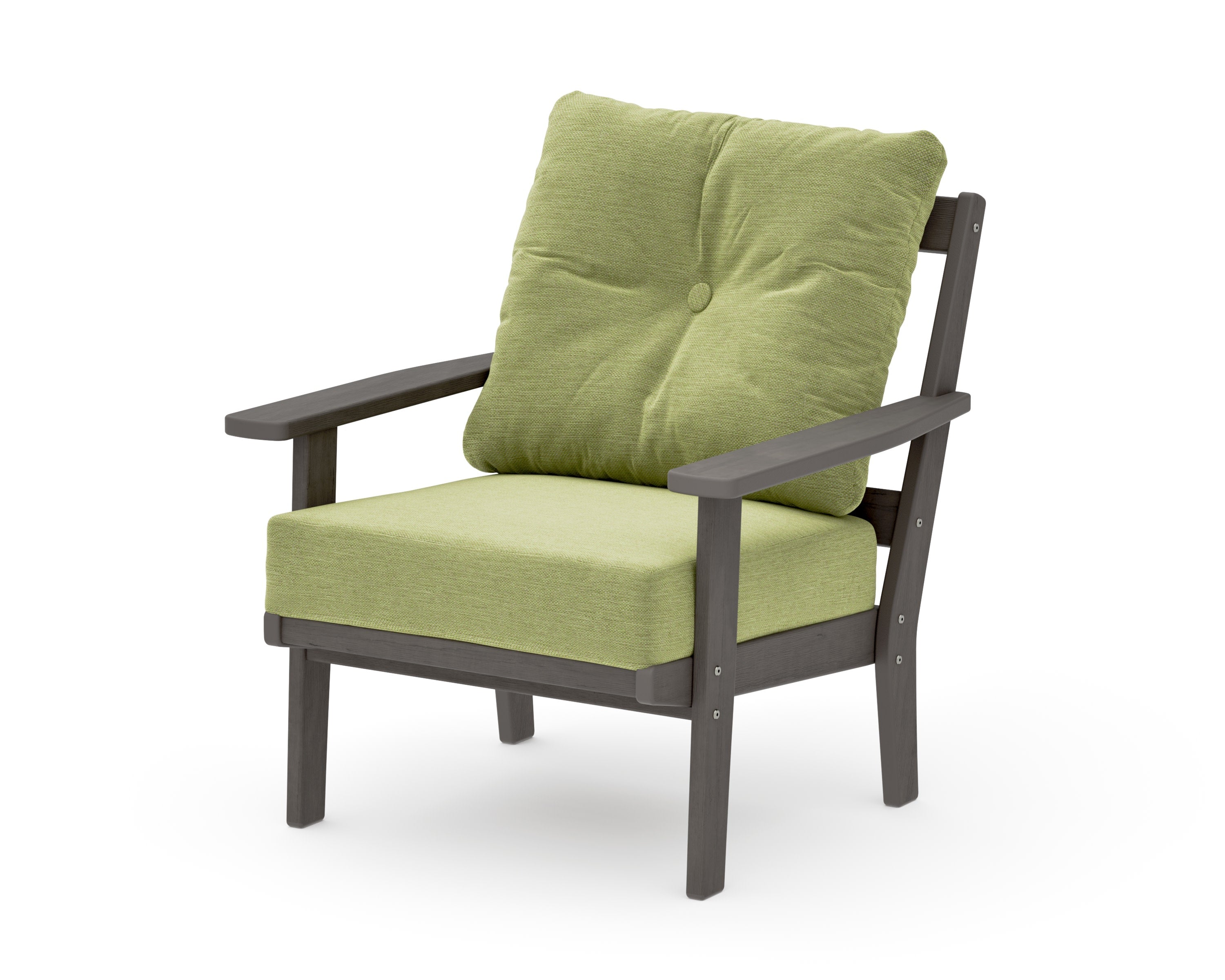 Oxford Deep Seating Chair in Driftwood / Chartreuse Boucle