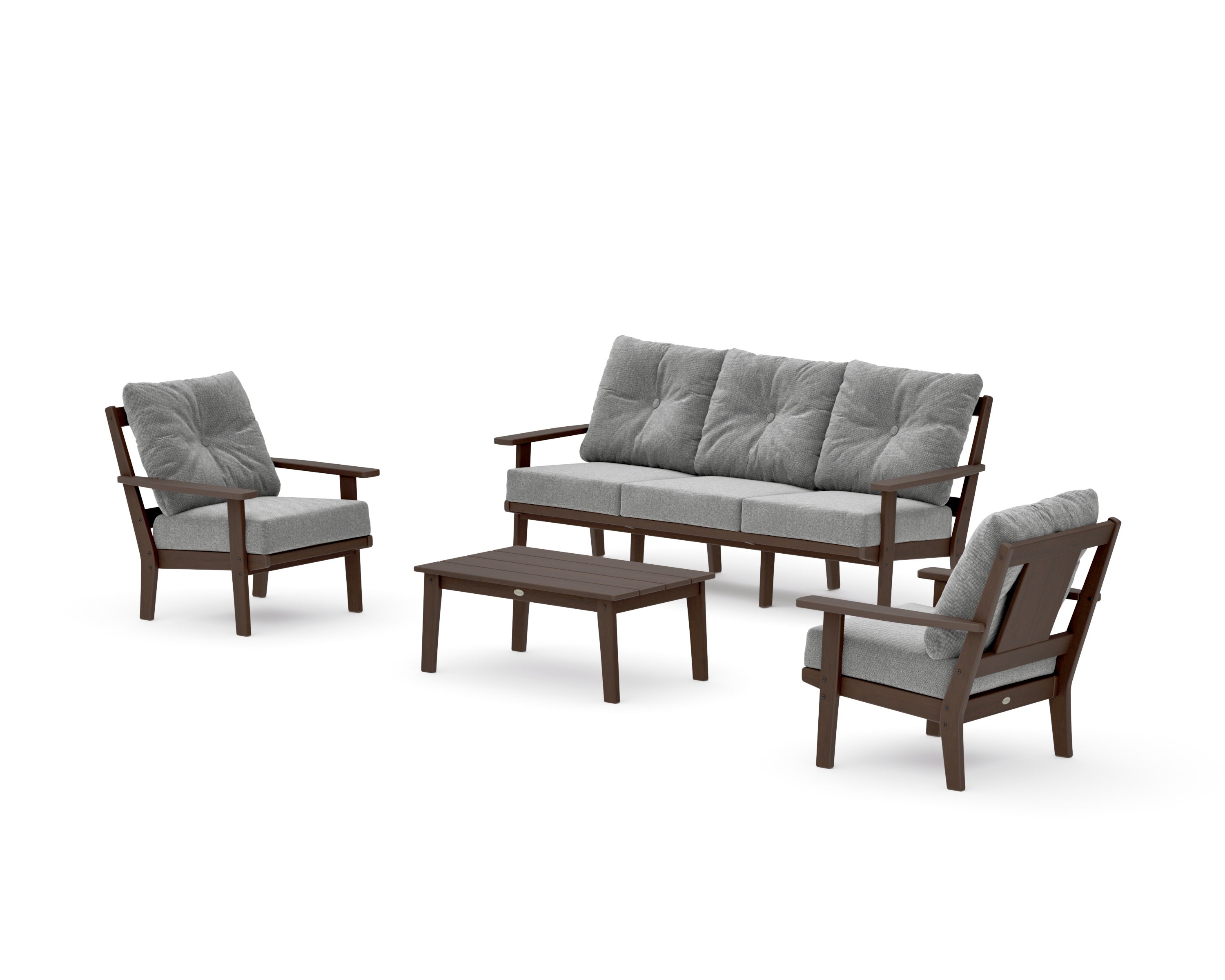 Prairie 4-Piece Deep Seating Set with Sofa in Kona / Grey Mist