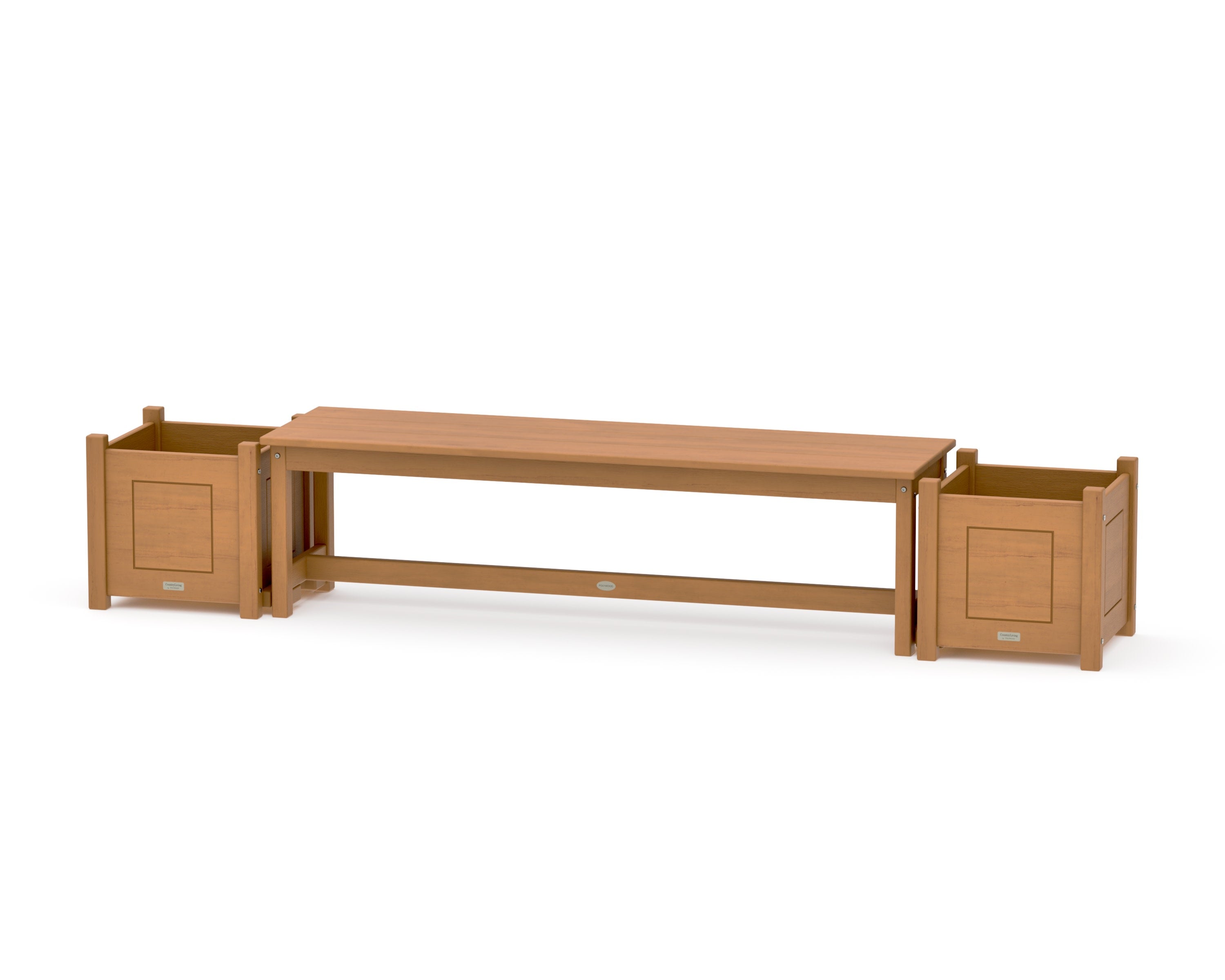 60" Country Living Straight Planter Bench Set in Natural