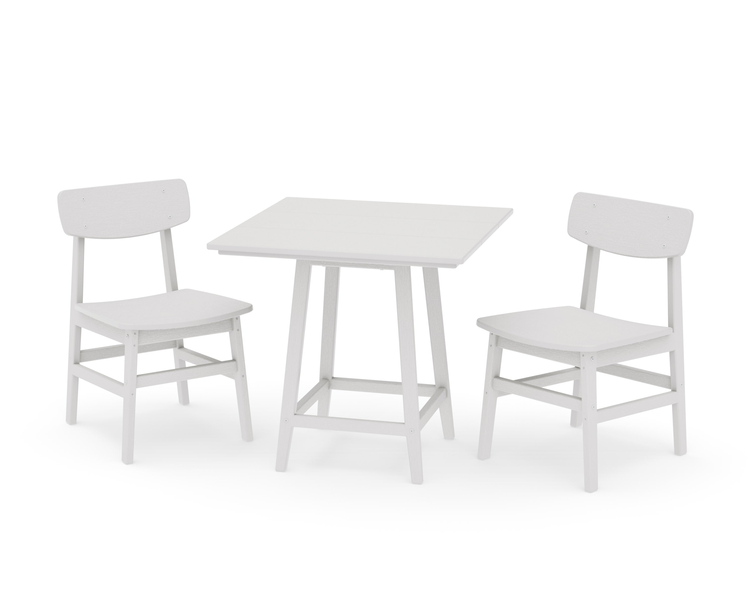 Modern Studio Urban Chair 3-Piece Bistro Dining Set in Vintage White